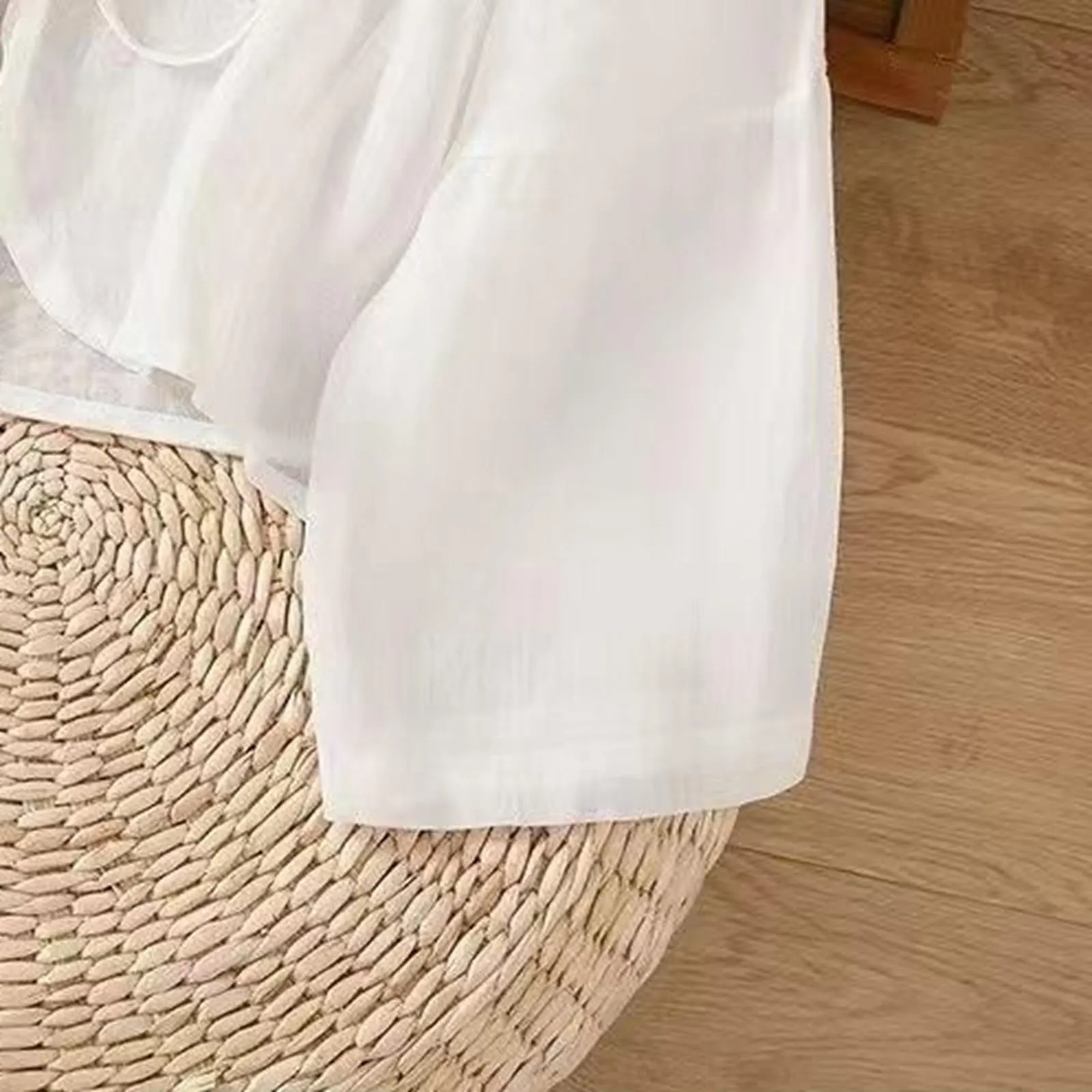 Vhersily Cardigan Donna Coprispalle in Chiffon Bolero Estivo Front Lace Up Giacche da Sera Abiti da Sposa Hanfu Camicia di Lino - immagine 6