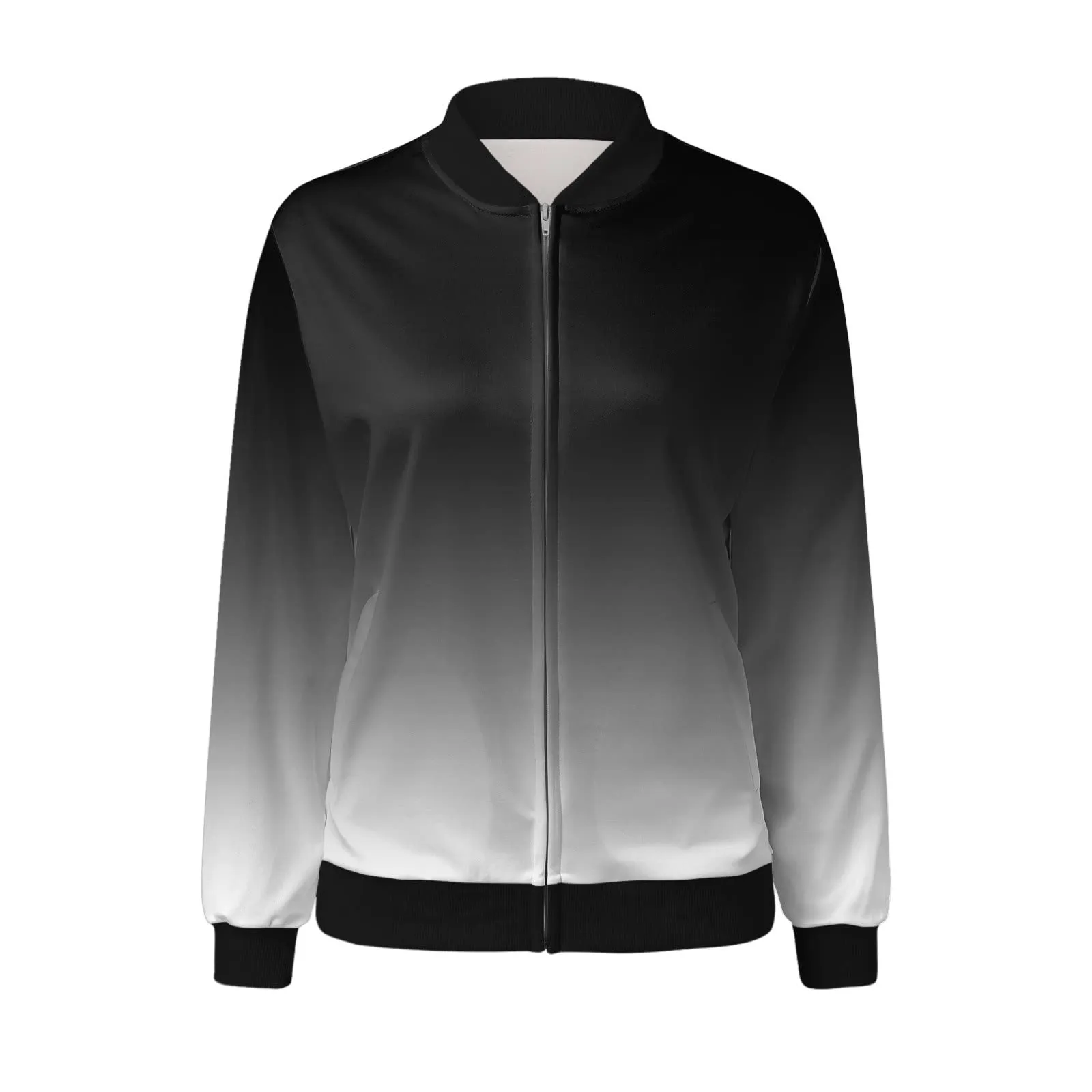 Generico Bomber Donna Floreale con Cerniera e Collo Alto, Giacca Leggera Primaverile Estiva - immagine 4