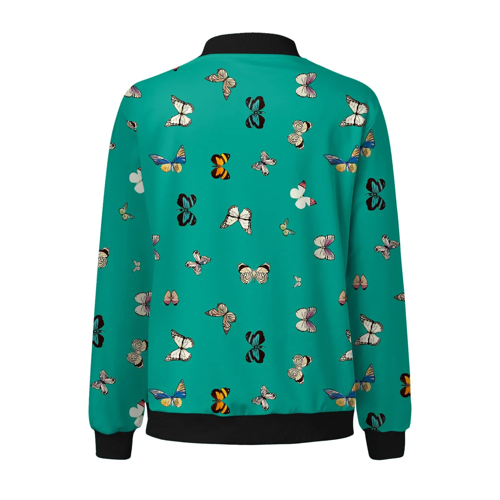 Generico Bomber Donna Floreale con Cerniera e Stand Up Collar, Giubbotto Leggero Primaverile Estivo - immagine 7