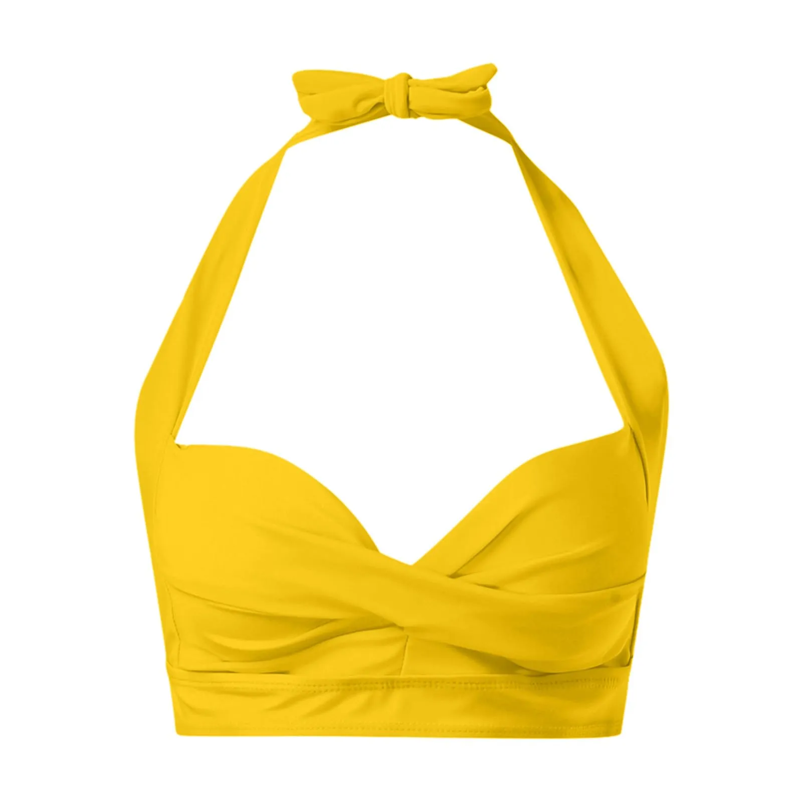 Generico Top Bikini Donna Scollo a V Push Up Imbottito con Allacciatura Incrociata - immagine 4