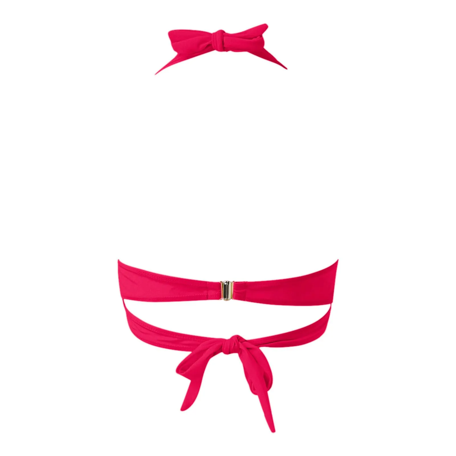 Generico Top Bikini Donna Scollo a V Push Up Imbottito con Spalline Incrociate - immagine 5