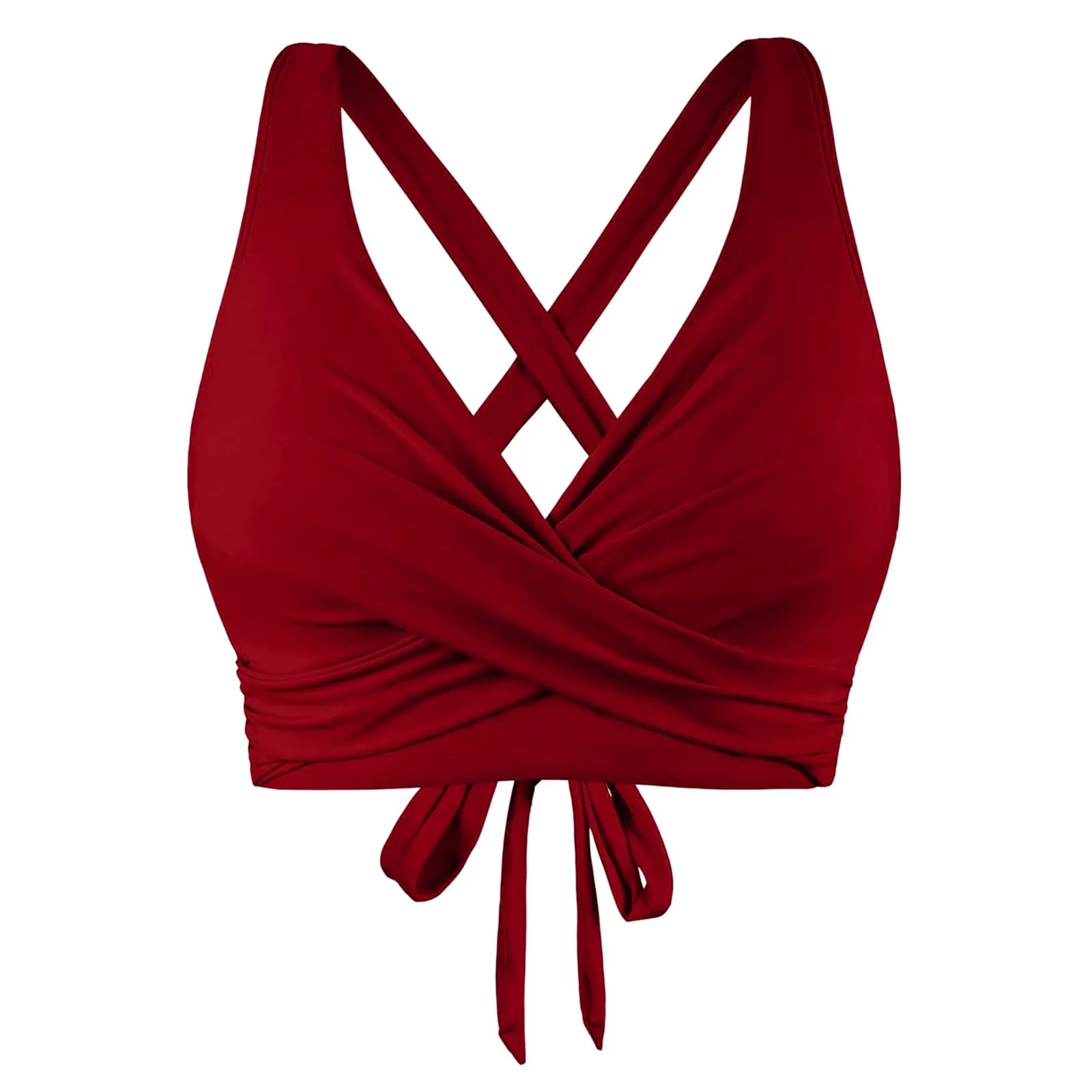 Generico Top Bikini Donna Scollo a V Push Up Imbottito con Allacciatura Incrociata - immagine 5