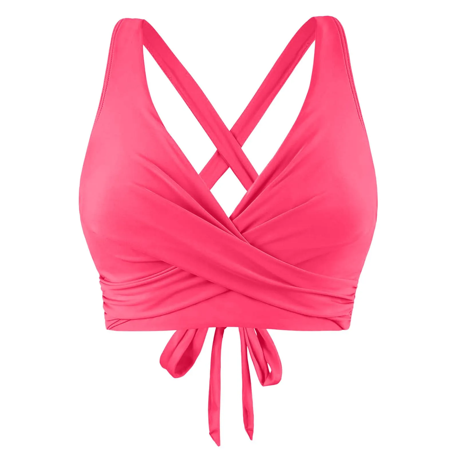 Generico Top Bikini Donna Scollo a V Push Up con Imbottitura Rimovibile e Spalline Incrociate - immagine 1