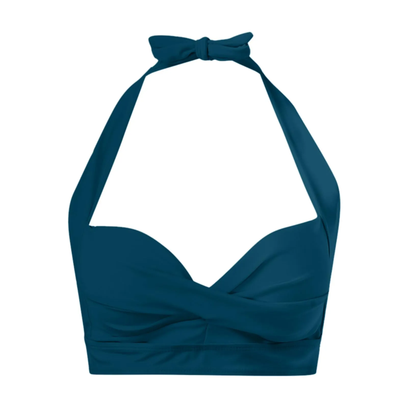 Generico Top Bikini Donna Scollo a V Push Up Imbottito con Allacciatura Incrociata - immagine 5
