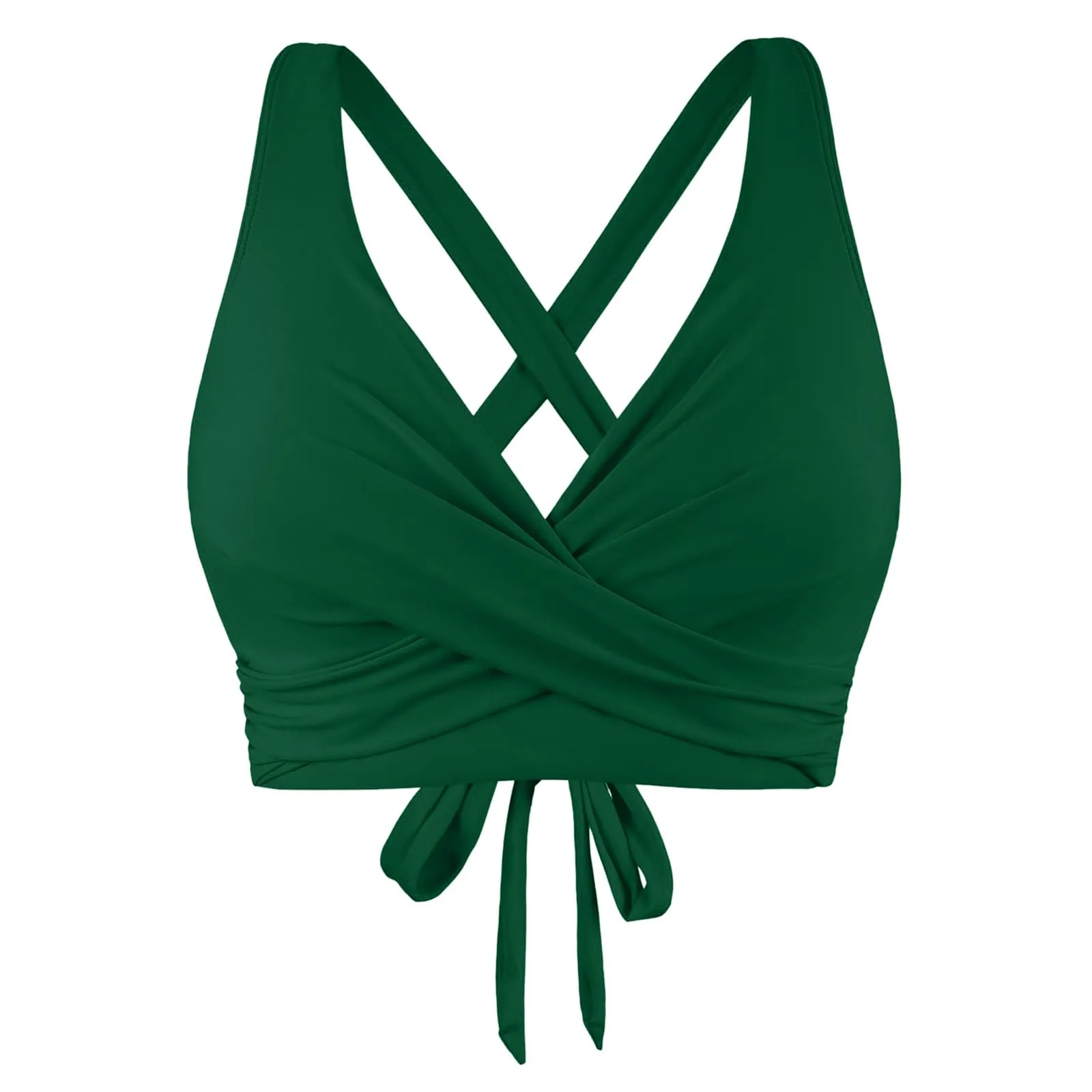 Generico Top Bikini Donna Scollo a V Push Up Imbottito con Allacciatura Incrociata - immagine 5