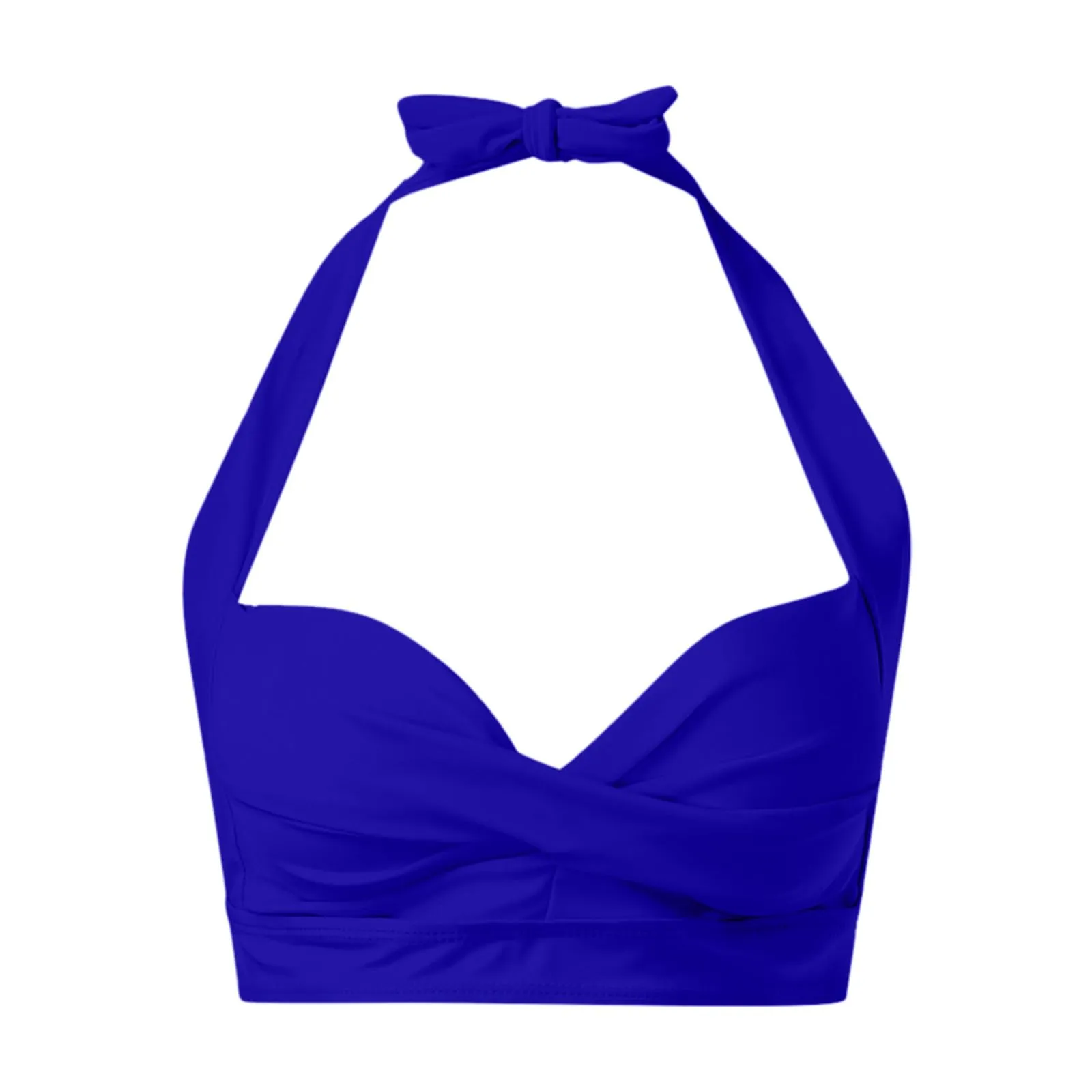 Generico Top Bikini Donna Scollo a V Push Up Imbottito con Spalline Incrociate - immagine 4