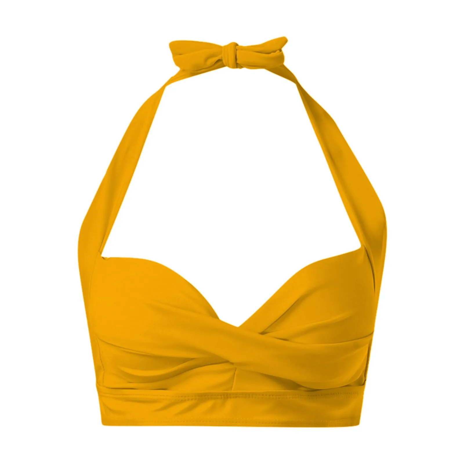 Generico Top Bikini Donna Scollo a V Push Up Imbottito con Spalline Incrociate e Imbottitura Rimovibile - immagine 4