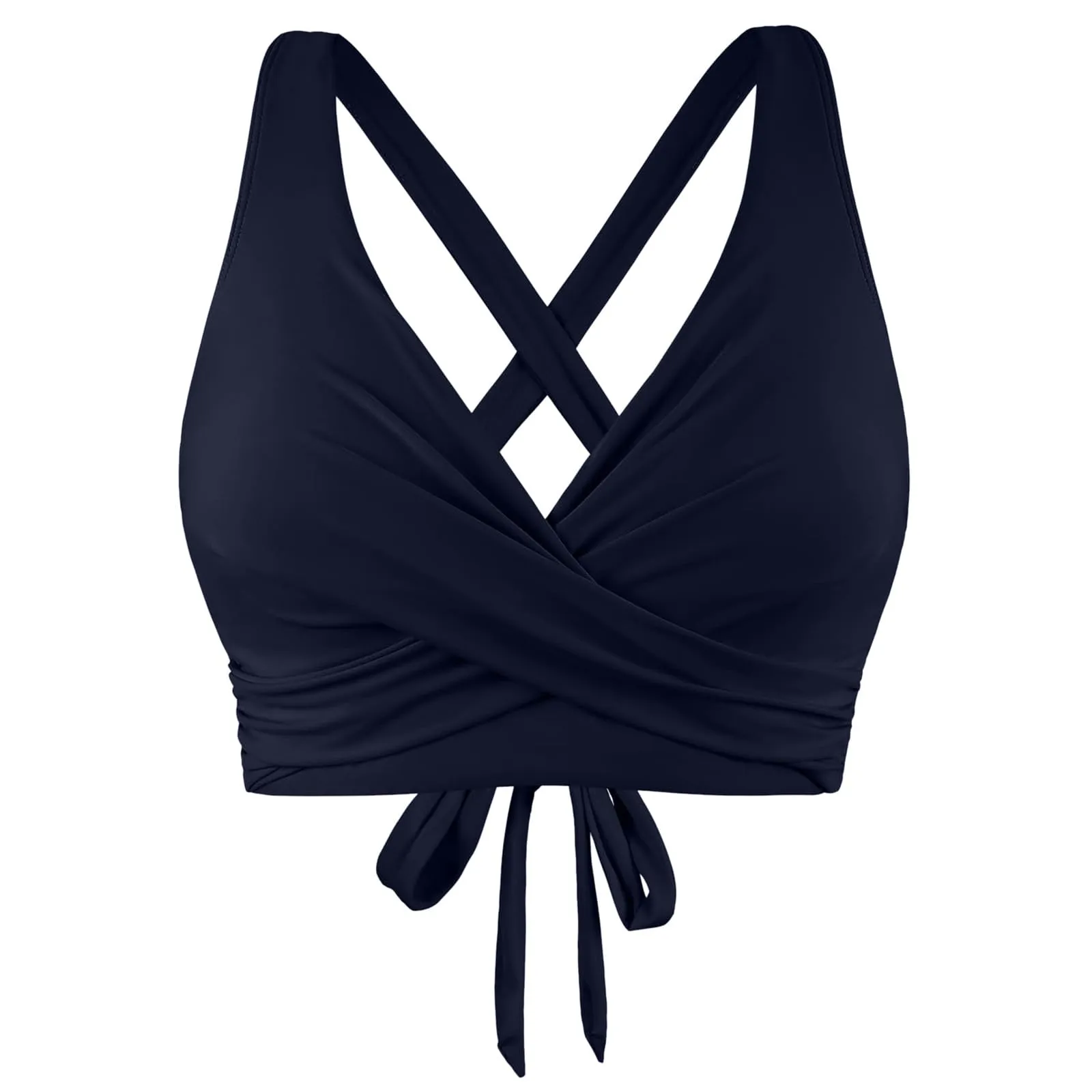 Generico Top Bikini Donna Scollo a V Push Up Imbottito con Imbottitura Rimovibile e Allacciatura Incrociata - immagine 4