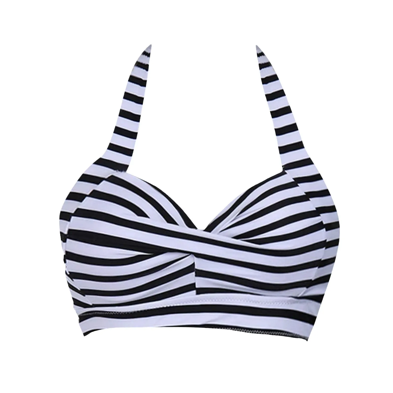Generico Top Bikini Donna Scollo a V Push Up Imbottito con Imbottitura Rimovibile e Allacciatura Incrociata - immagine 4