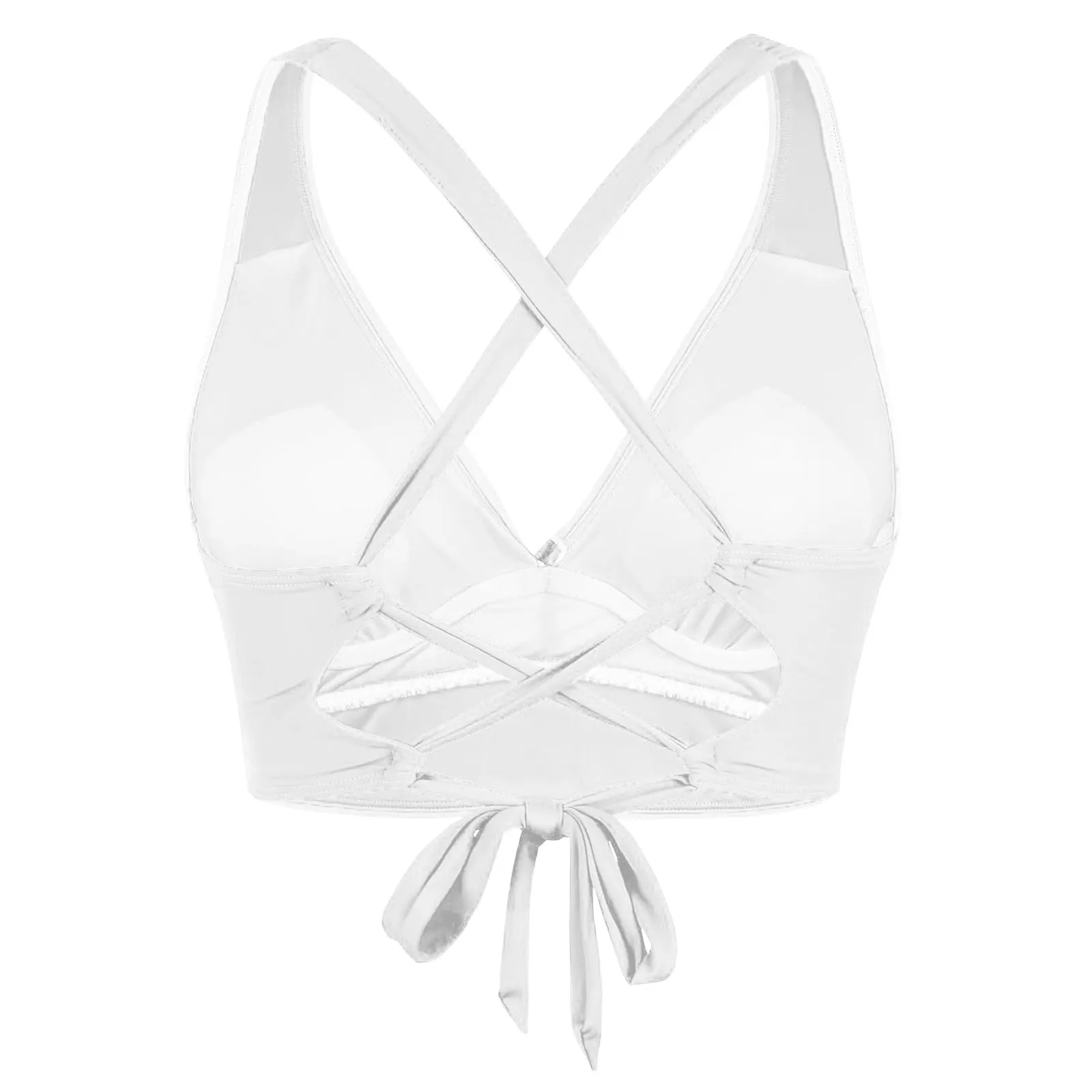 Generico Top Bikini Donna Scollo a V Push Up Imbottito con Allacciatura Incrociata - immagine 6