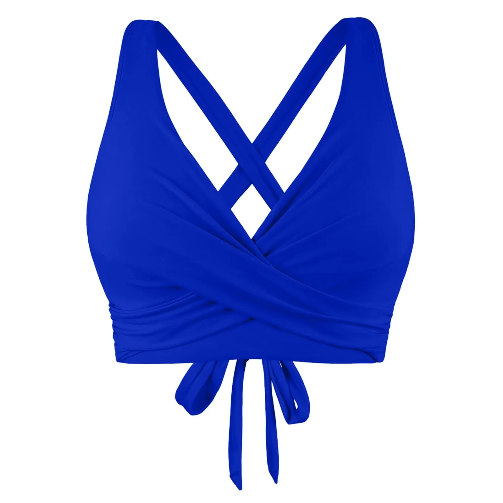 Generico Top Bikini Donna Scollo a V Push Up Imbottito con Imbottitura Rimovibile e Allacciatura Incrociata - immagine 5