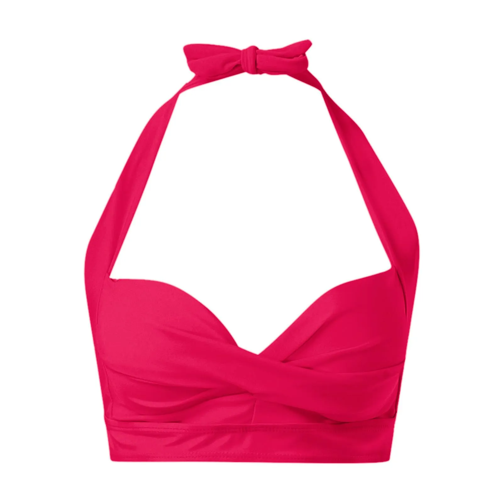 Generico Top Bikini Donna Scollo a V Push Up con Imbottitura Rimovibile e Spalline Incrociate - immagine 4