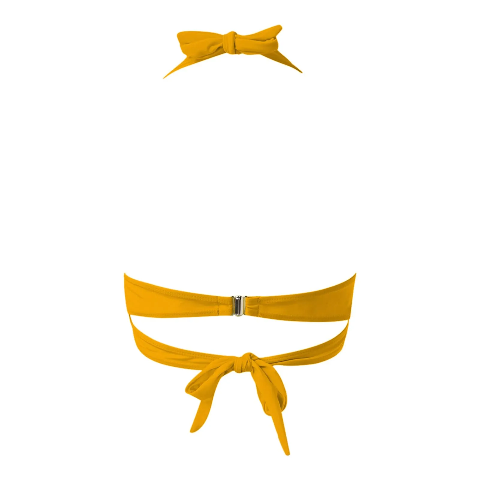 Generico Top Bikini Donna Scollo a V Push Up Imbottito con Spalline Incrociate - immagine 5
