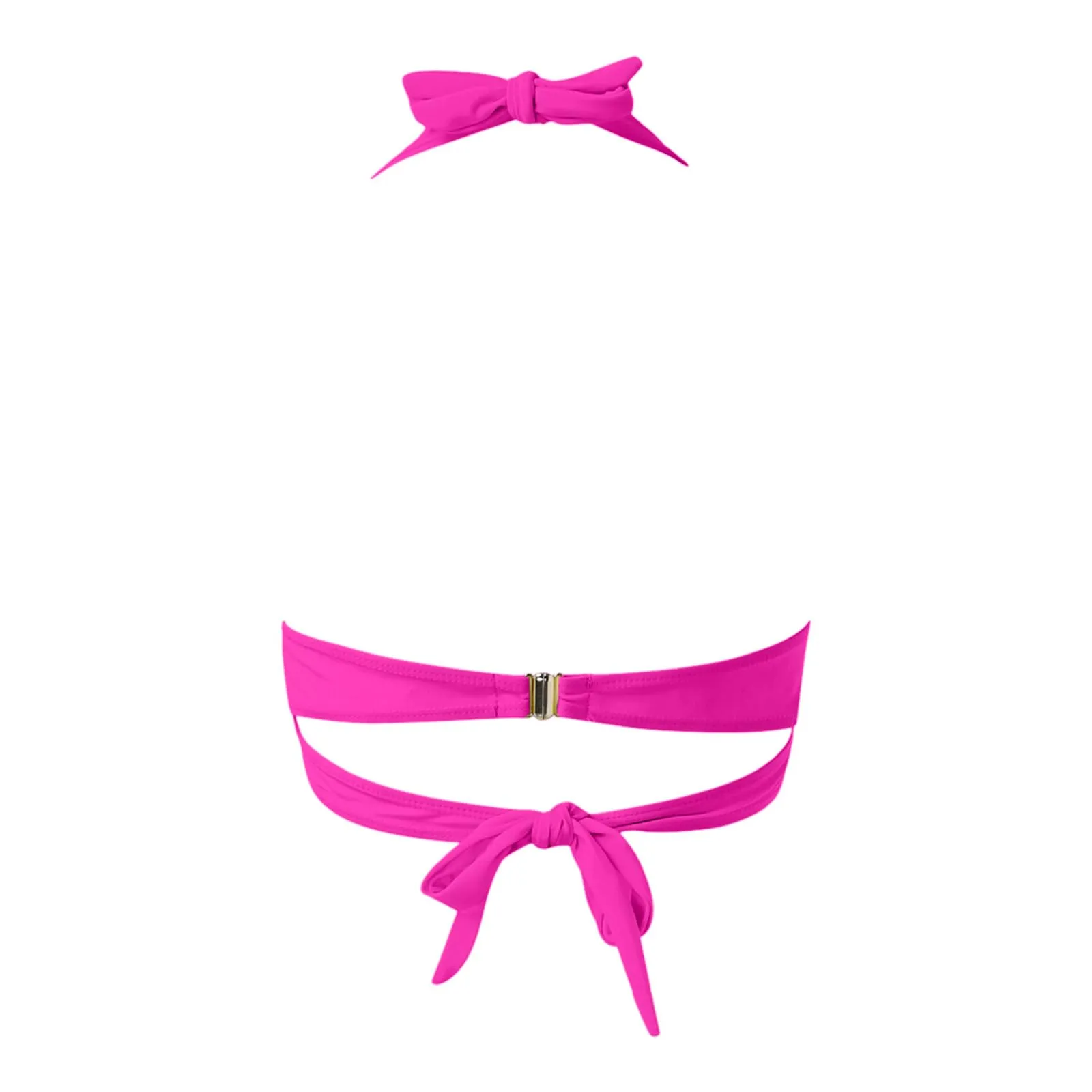 Generico Top Bikini Donna Scollo a V Push Up Imbottito con Spalline Incrociate - immagine 5