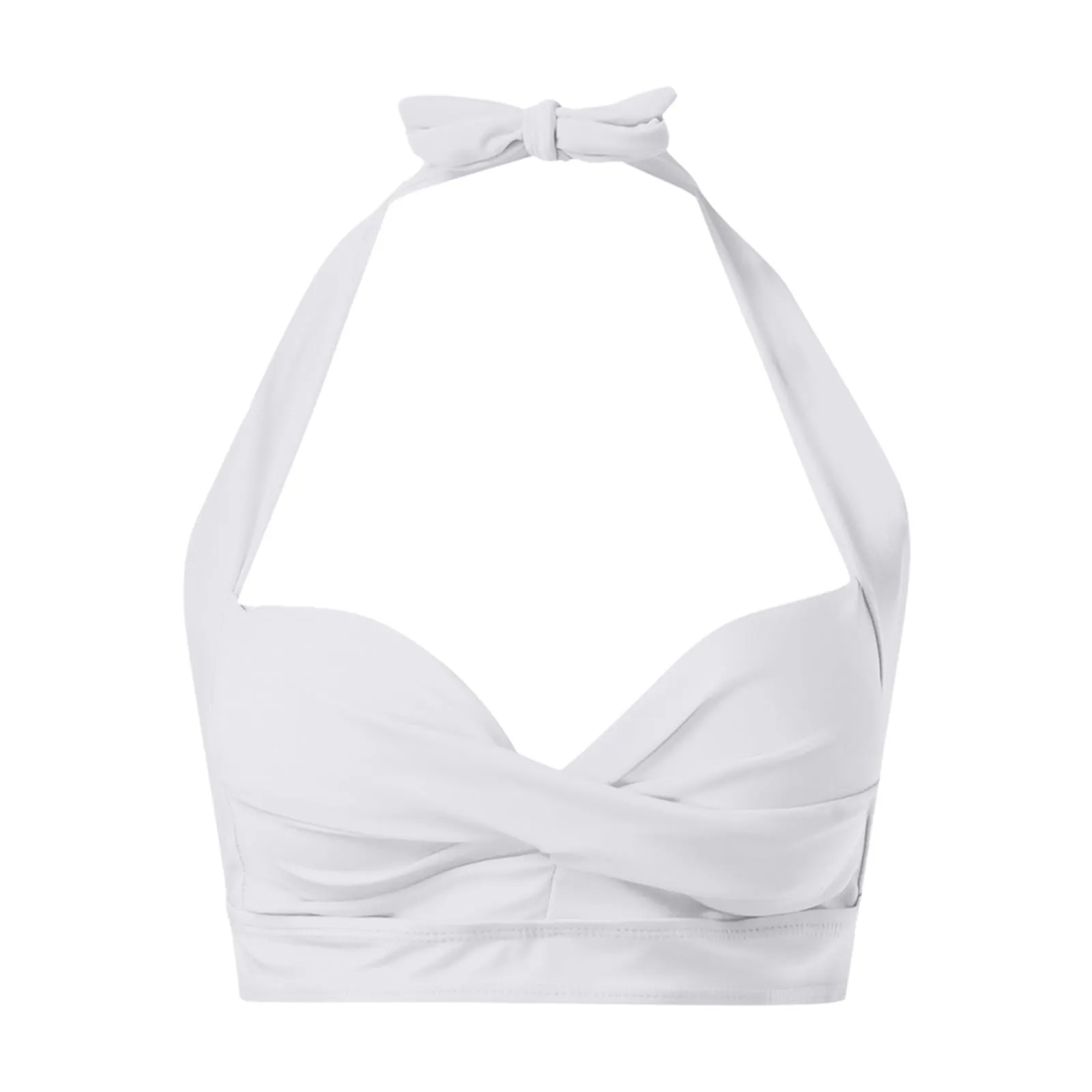 Generico Top Bikini Donna Scollo a V Push Up Imbottito con Imbottitura Rimovibile e Allacciatura Incrociata - immagine 4