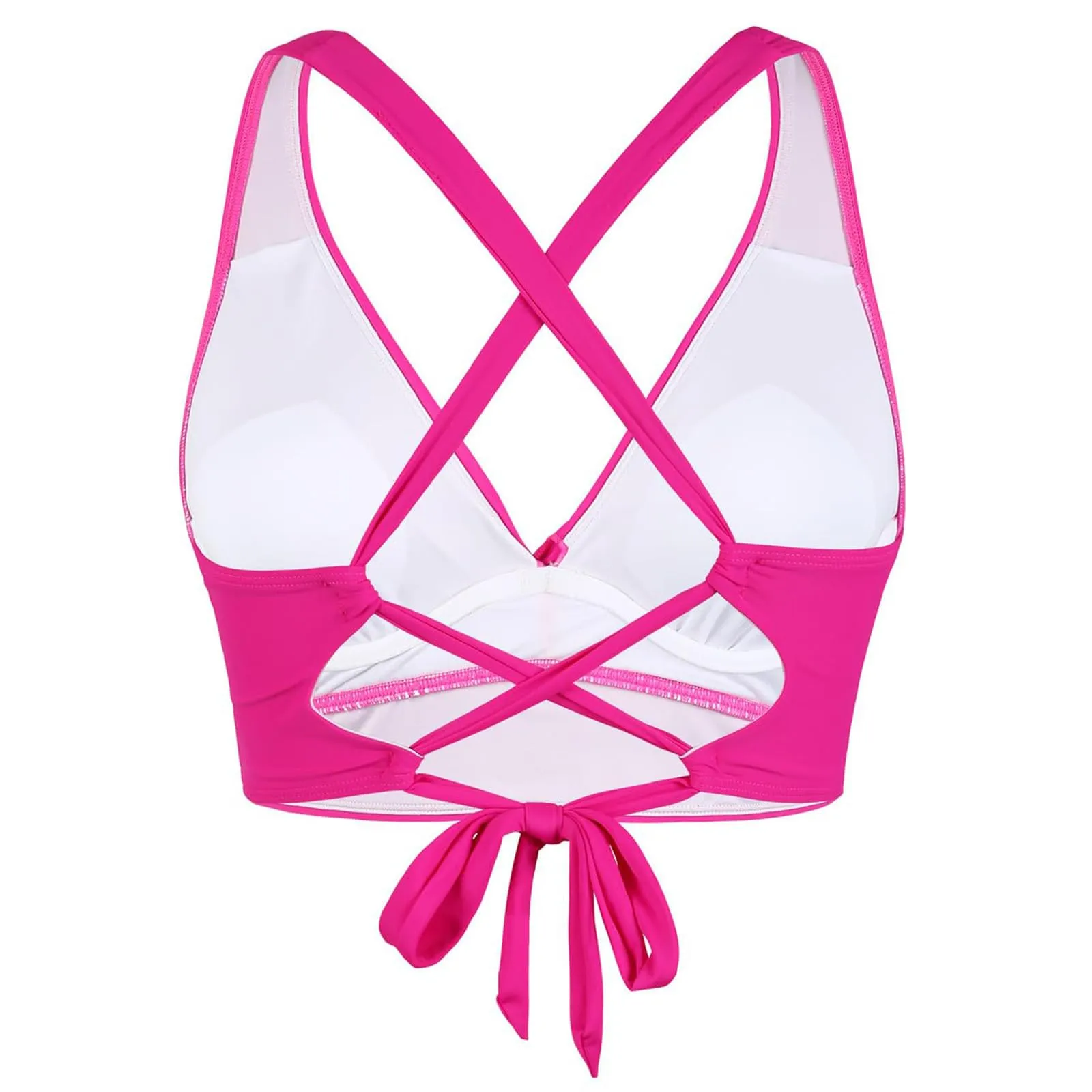 Generico Top Bikini Donna Scollo a V Push Up Imbottito con Spalline Incrociate - immagine 5