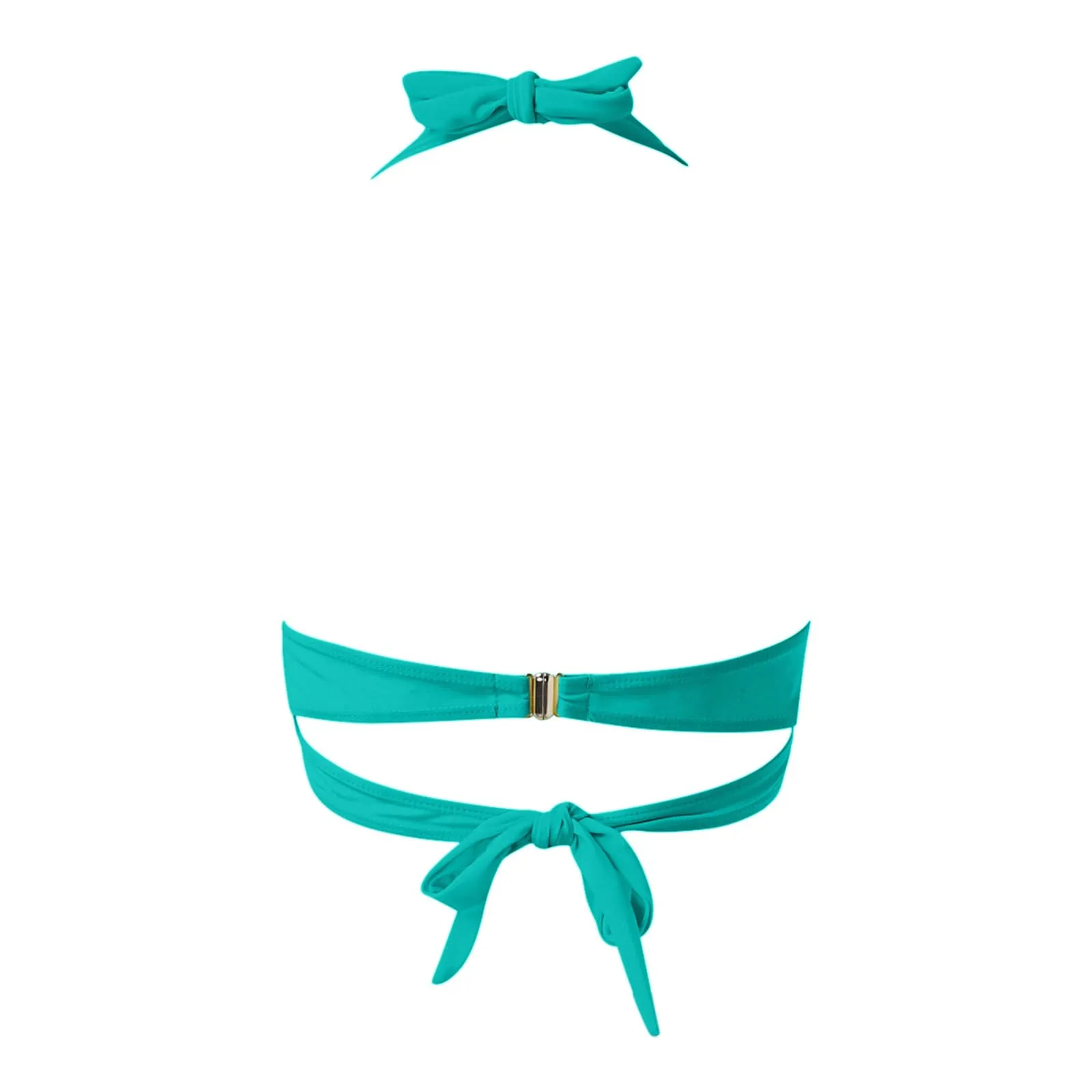 Generico Top Bikini Donna Scollo a V Push Up Imbottito con Spalline Incrociate - immagine 5