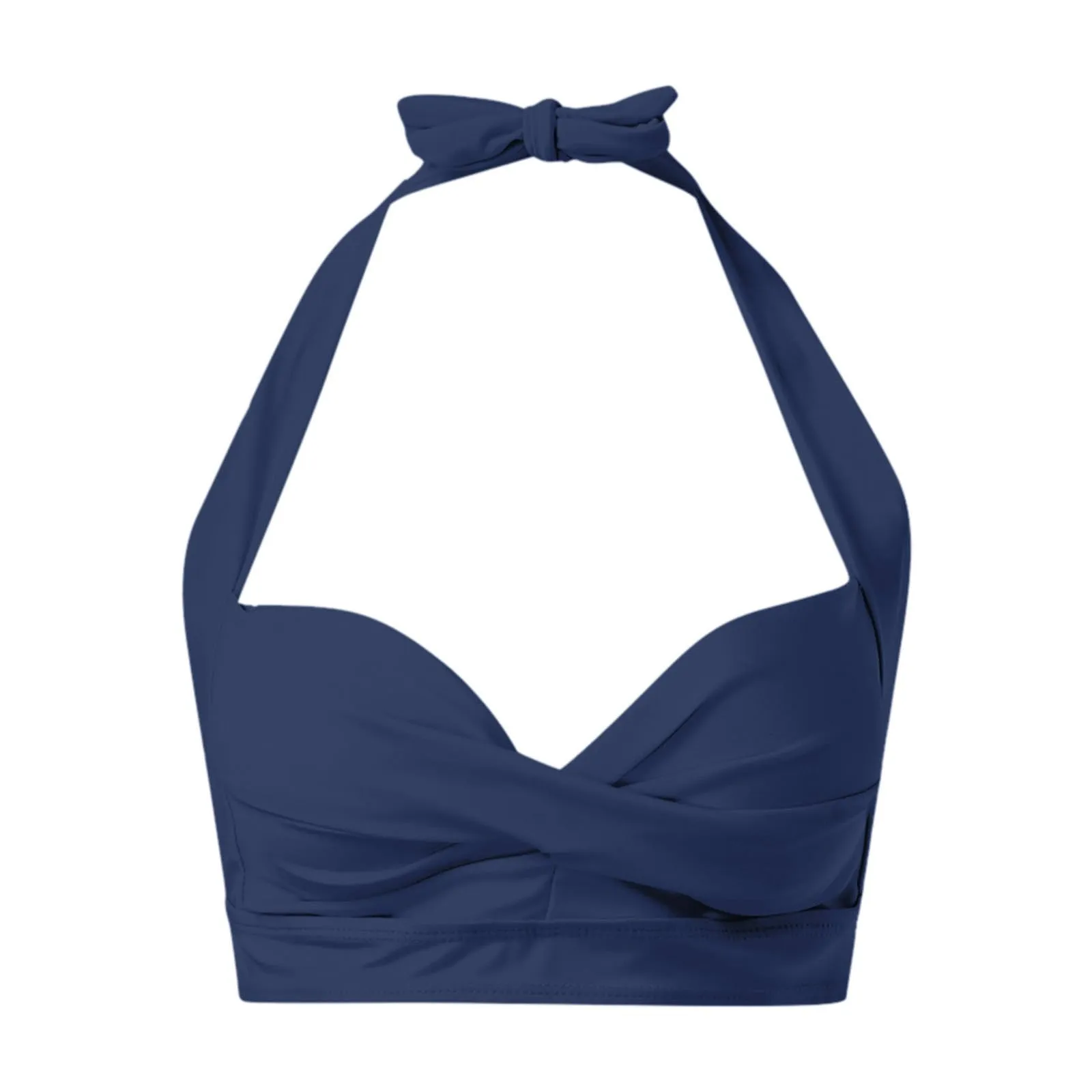Generico Top Bikini Donna Scollo a V Push Up Imbottito con Spalline Incrociate - immagine 4