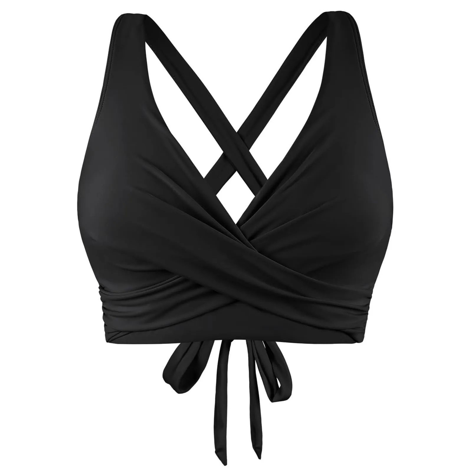 Generico Top Bikini Donna Scollo a V Push Up Imbottito con Imbottitura Rimovibile e Spalline Incrociate - immagine 4