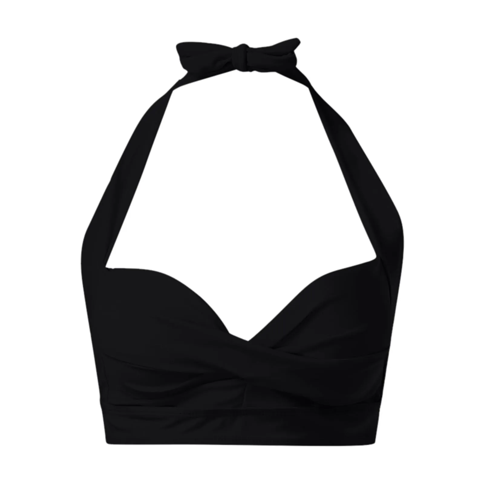 Generico Top Bikini Donna Scollo a V Push Up Imbottito con Allacciatura Incrociata - immagine 4