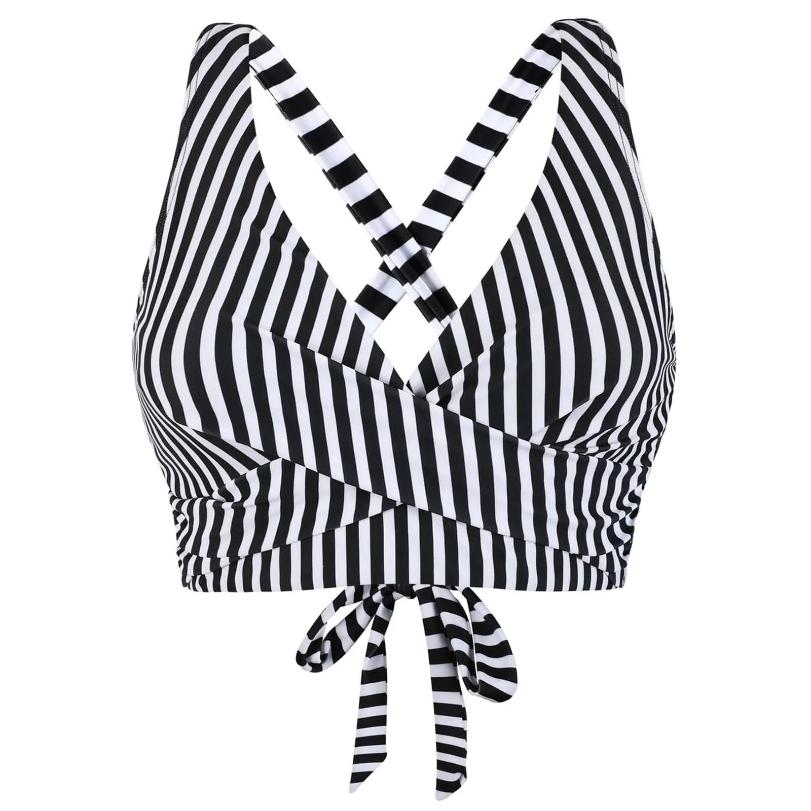 Generico Top Bikini Donna Scollo a V Push Up Imbottito con Spalline Incrociate - immagine 4