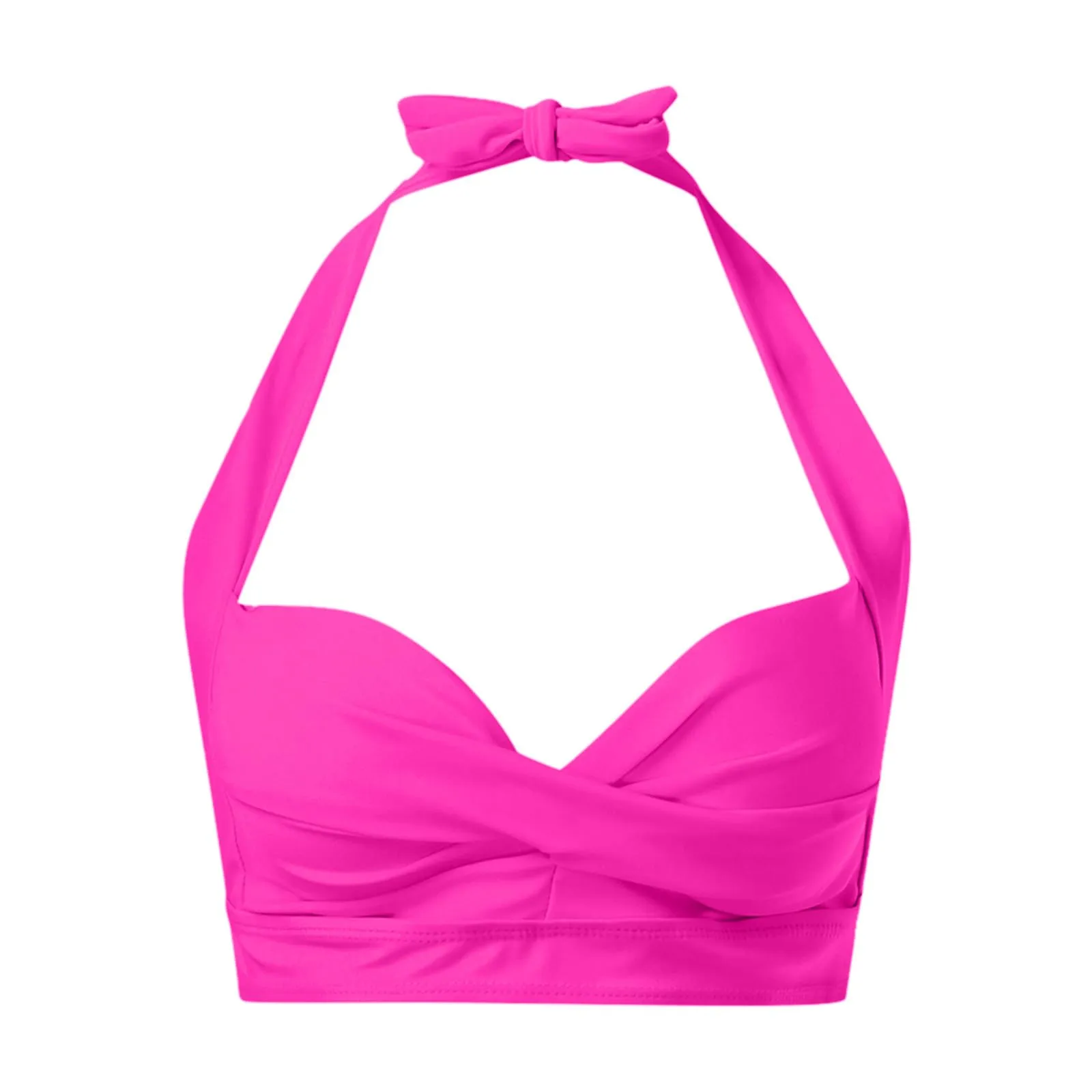 Generico Top Bikini Donna Scollo a V Push Up Imbottito con Spalline Incrociate - immagine 4