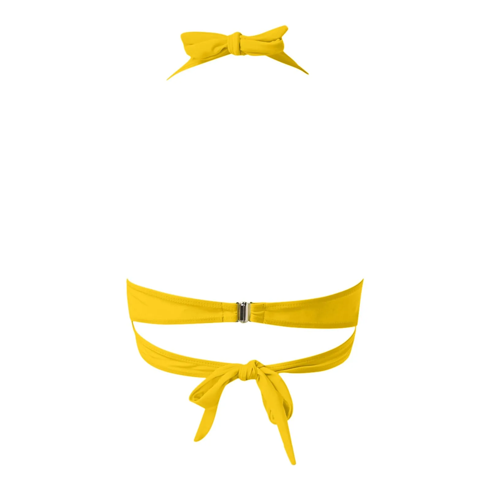 Generico Top Bikini Donna Scollo a V Push Up Imbottito con Spalline Incrociate - immagine 5