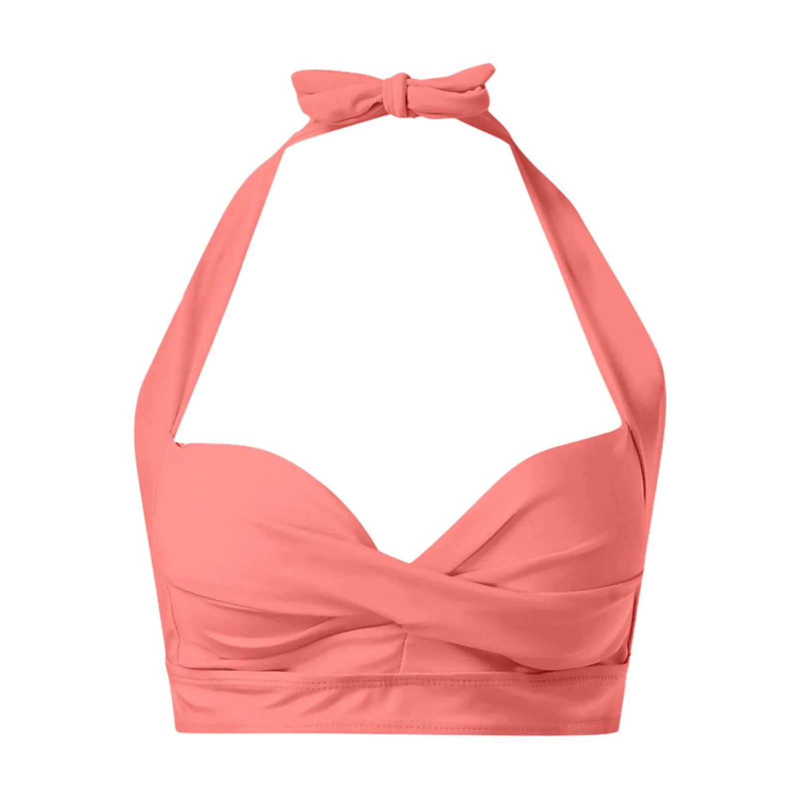 Generico Top Bikini Donna Scollo a V Push Up Imbottito con Imbottitura Rimovibile e Allacciatura Incrociata - immagine 5
