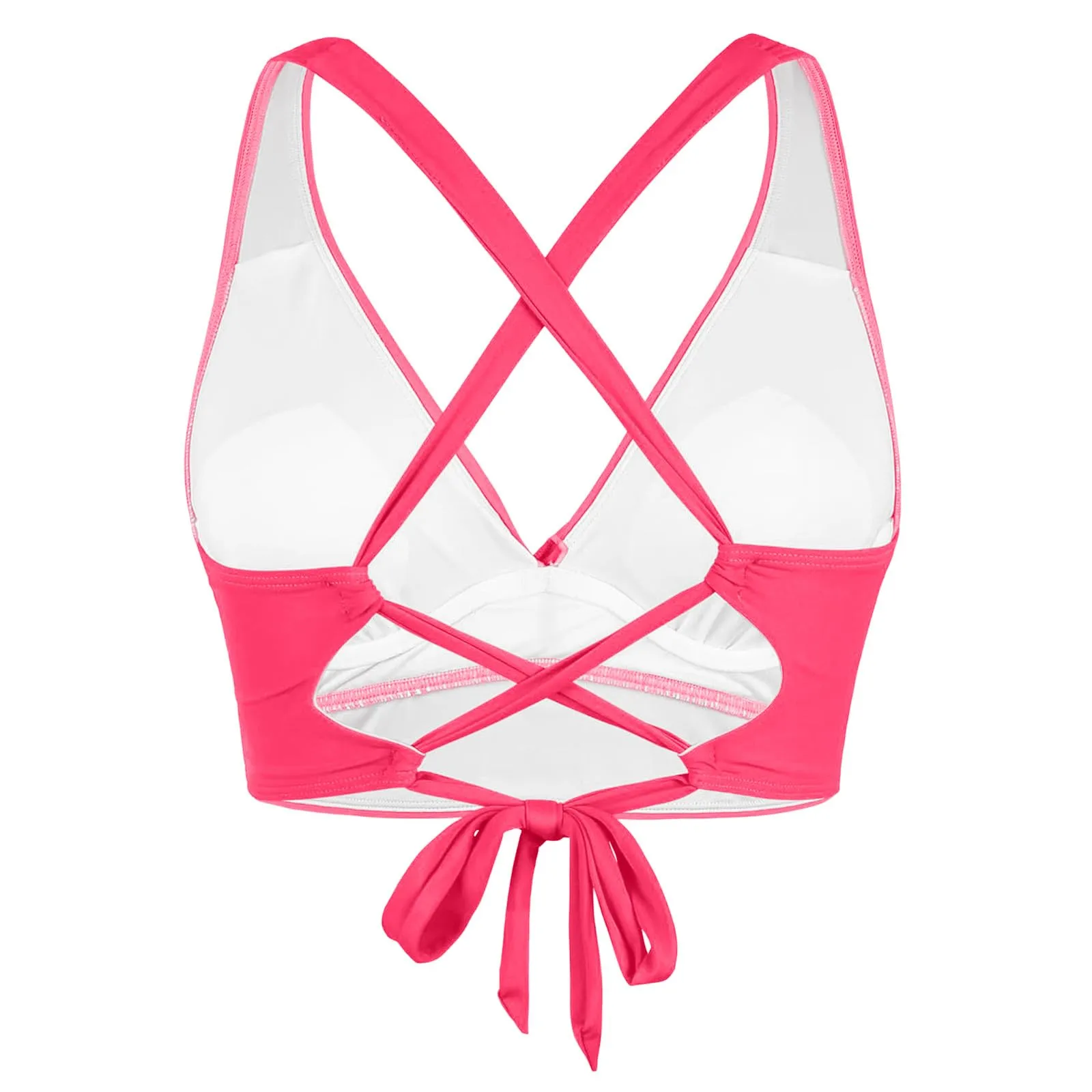 Generico Top Bikini Donna Scollo a V Push Up Imbottito con Spalline Incrociate - immagine 6