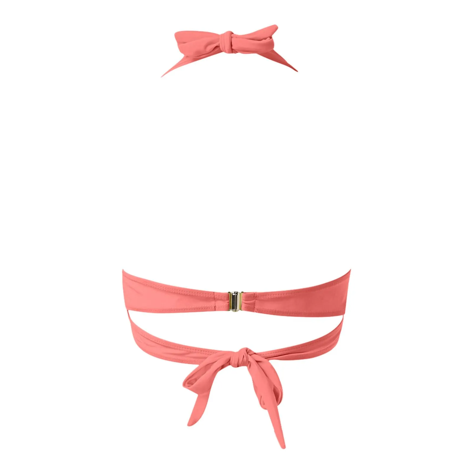 Generico Top Bikini Donna Scollo a V Push Up Imbottito con Spalline Incrociate - immagine 4