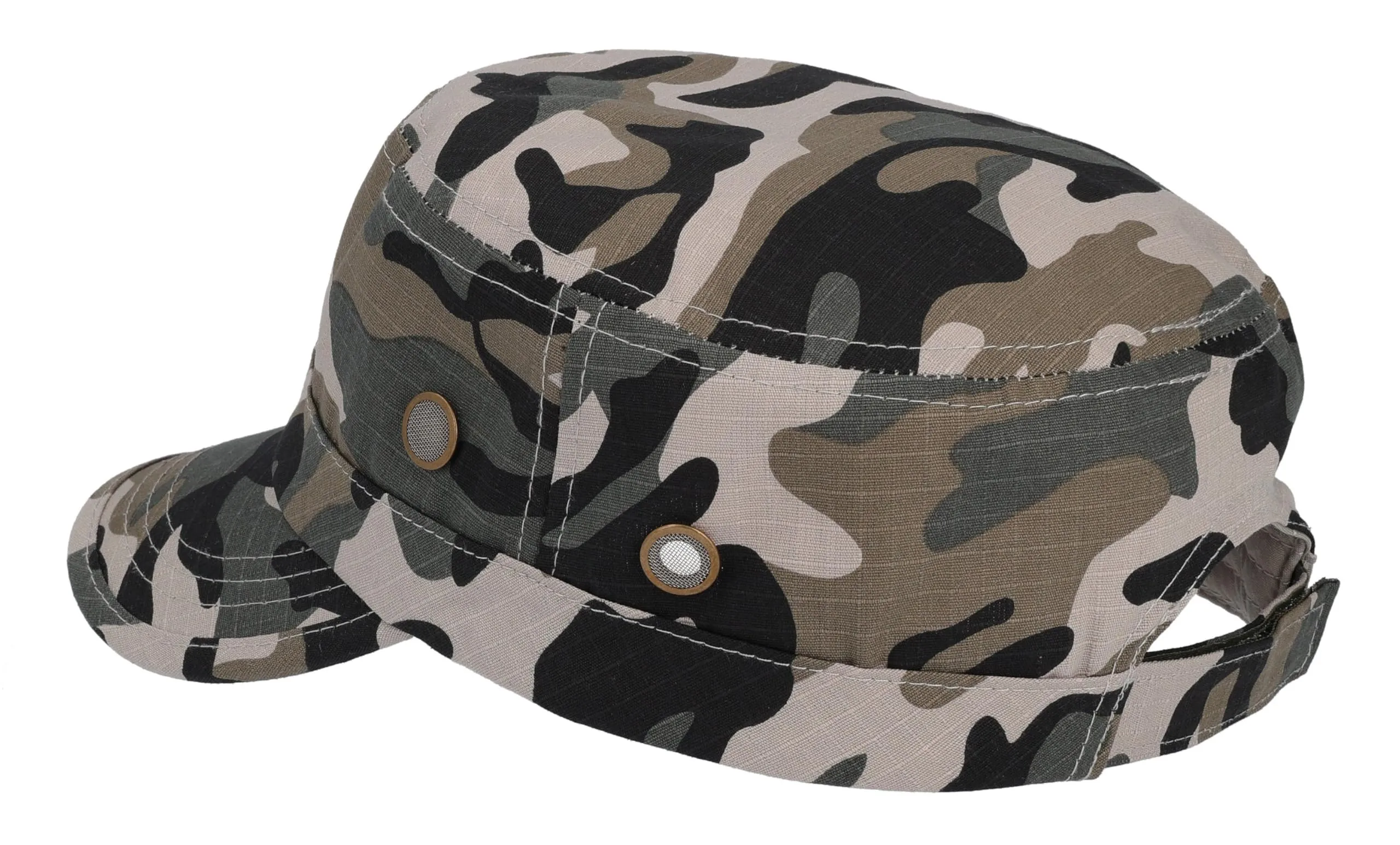 Riki Browns Cappello Militare in Cotone Ripstop, Visiera Regolabile, Camouflage, Taglia Unica - immagine 3