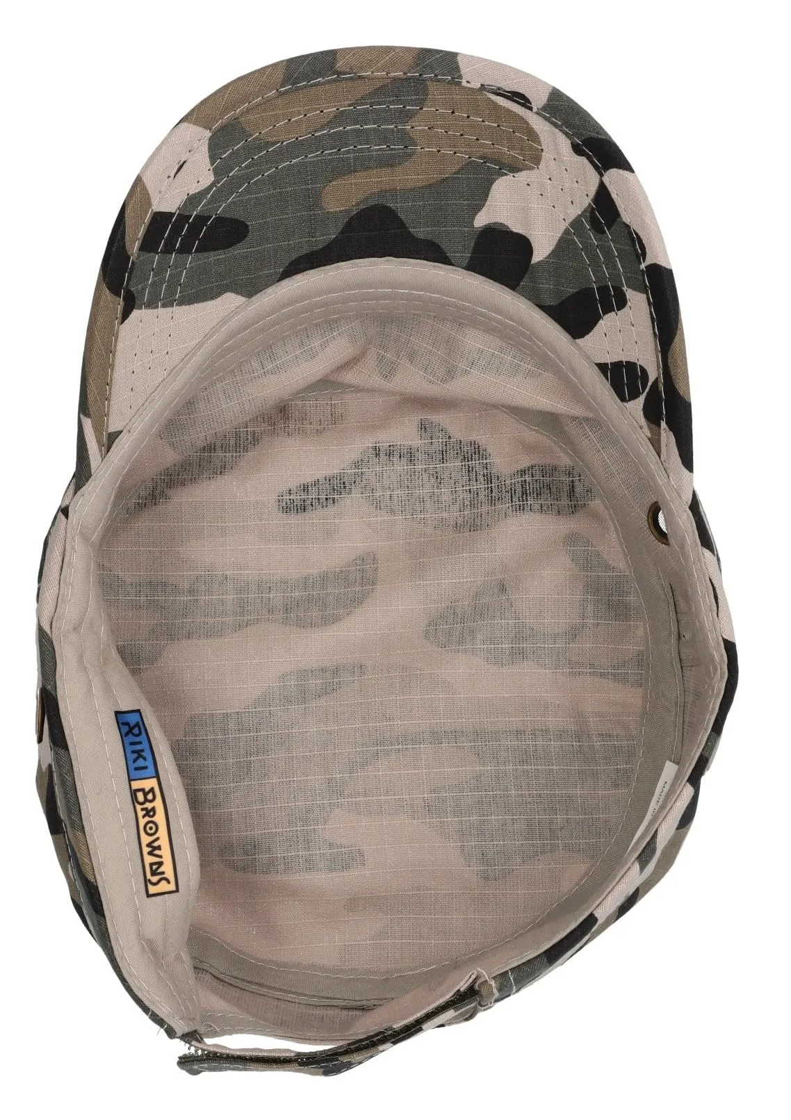 Riki Browns Cappello Militare in Cotone Ripstop, Visiera Regolabile, Camouflage, Taglia Unica - immagine 5