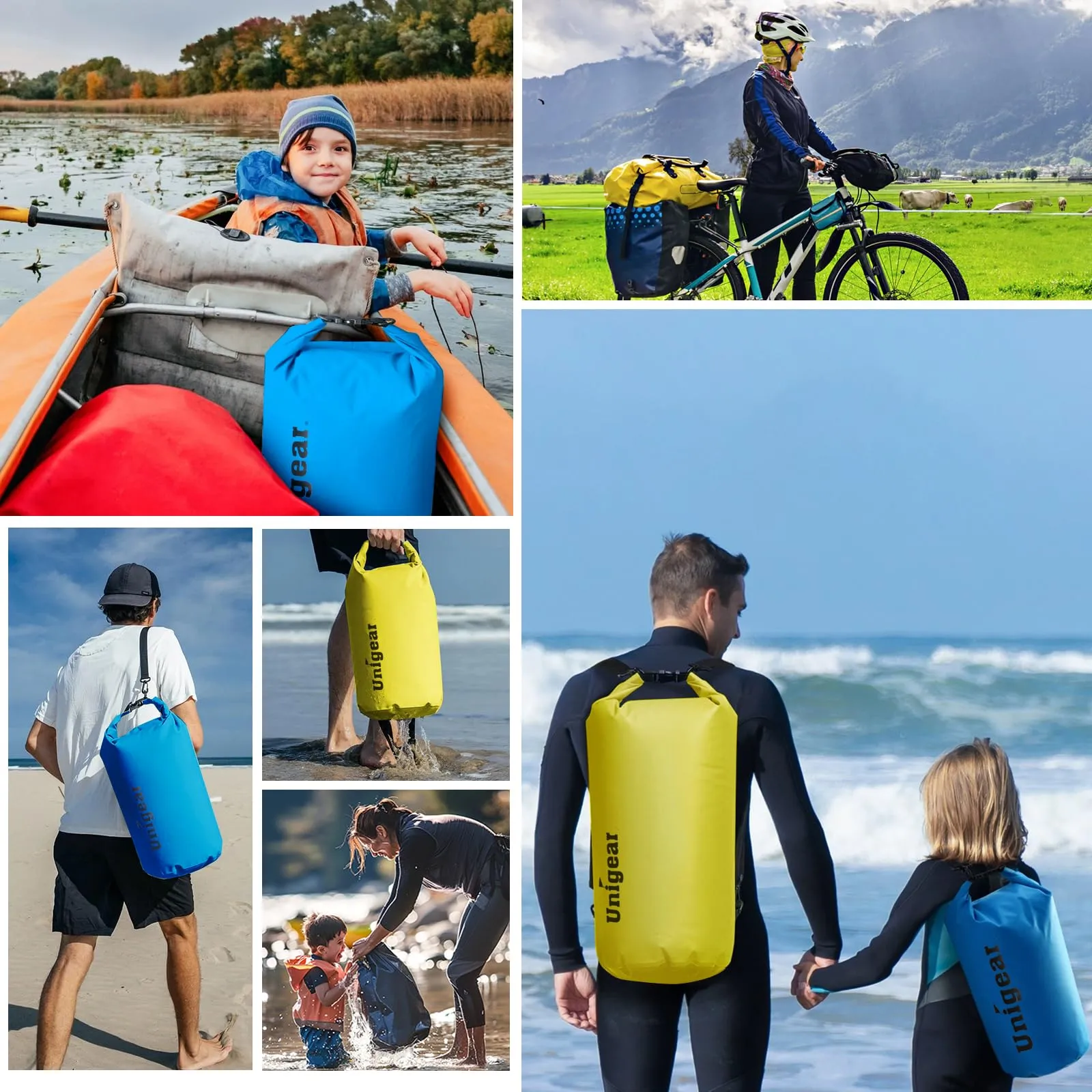 Unigear Borsa Impermeabile Dry Bag 10L Giallo Brillante - immagine 6