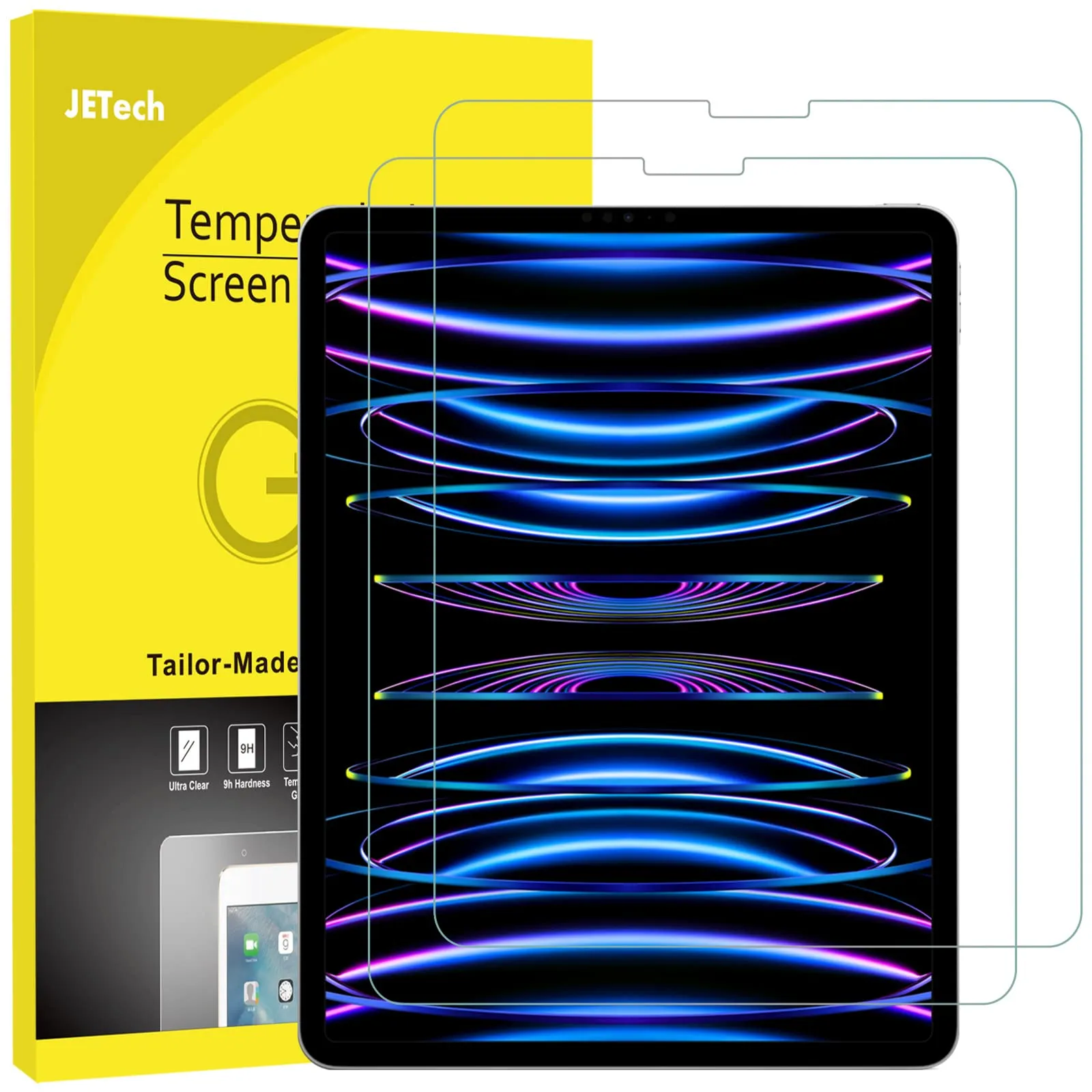 JETech Pellicola Protettiva in Vetro Temperato per iPad Pro 12,9" (6/5/4/3), 2 Pezzi - immagine 1