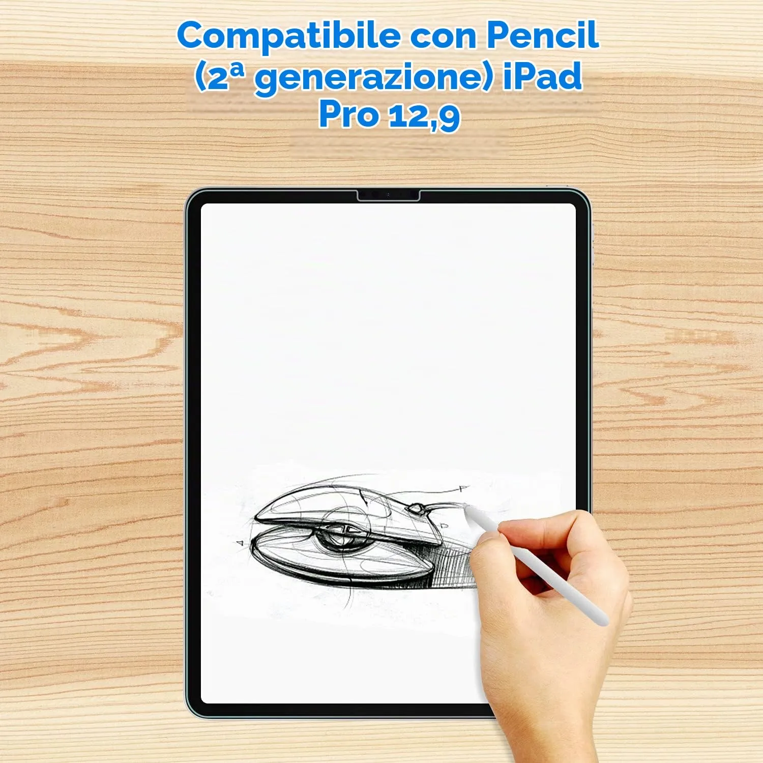 JETech Pellicola Protettiva in Vetro Temperato per iPad Pro 12,9" (6/5/4/3), 2 Pezzi - immagine 4