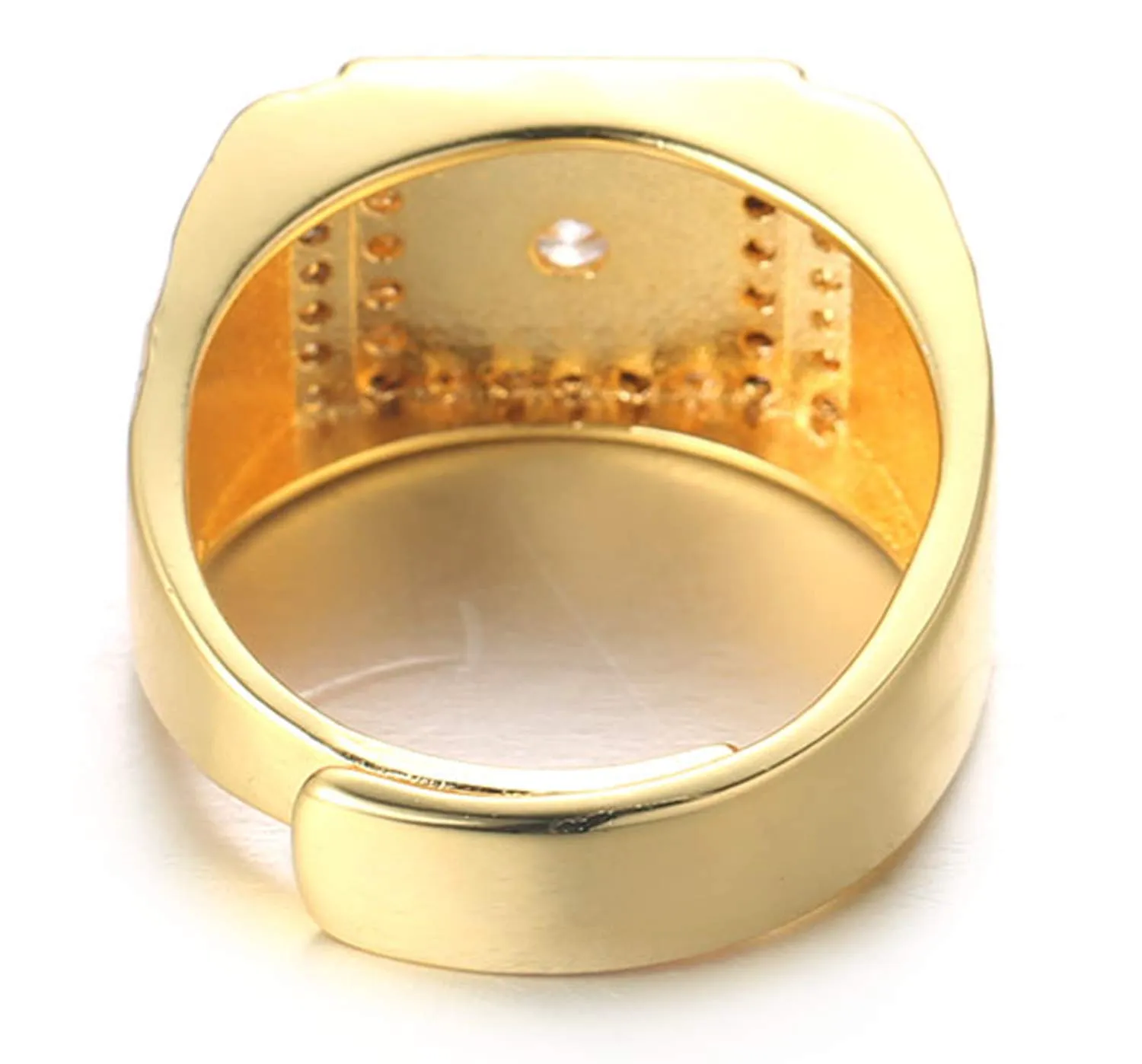 HALUKAKAH Anello in Oro 18 Carati con Diamanti Iced Out per Uomo, Taglia Regolabile - immagine 6