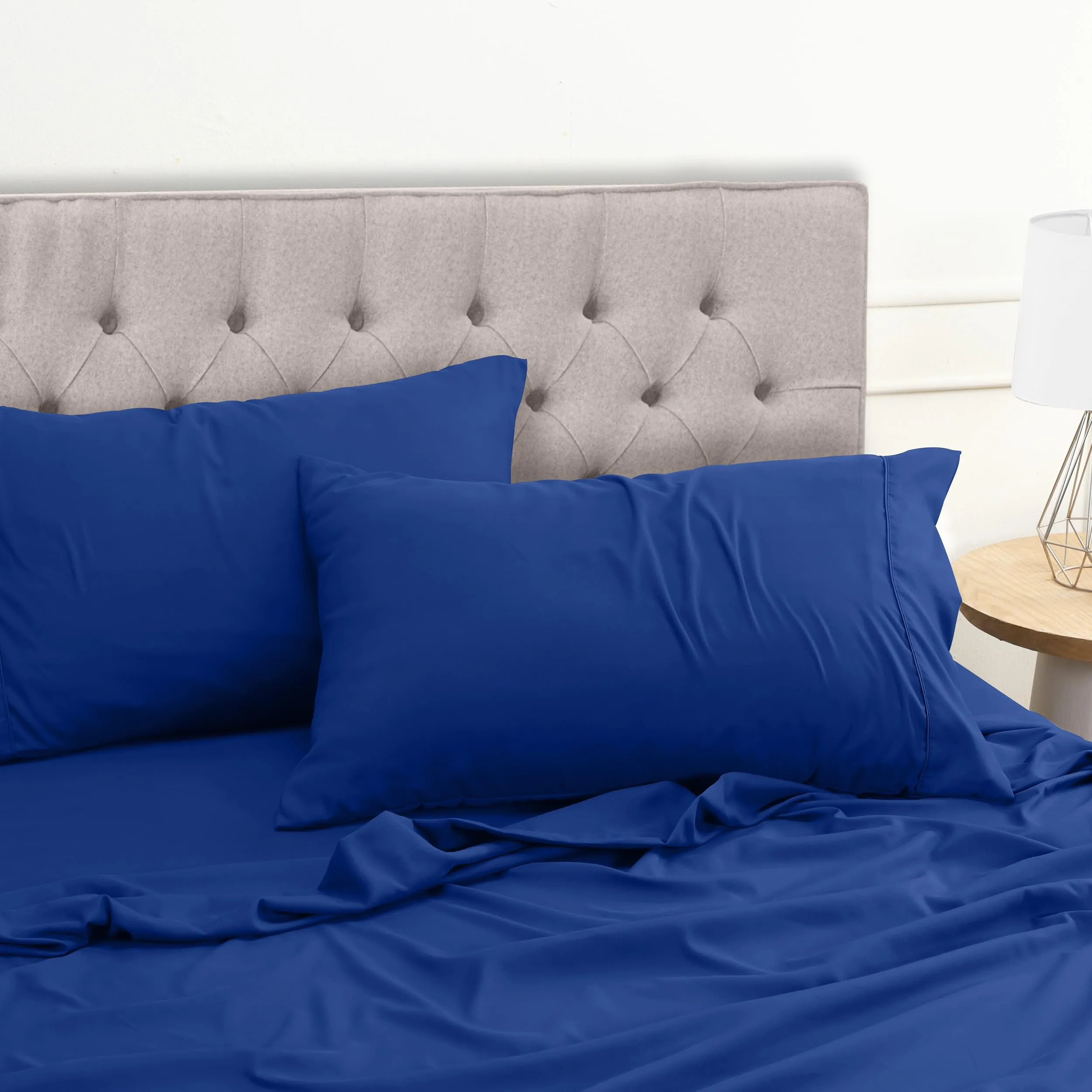 Utopia Bedding Set Lenzuola Letto 4 Pezzi, 180x200cm, Blu Reale - immagine 6