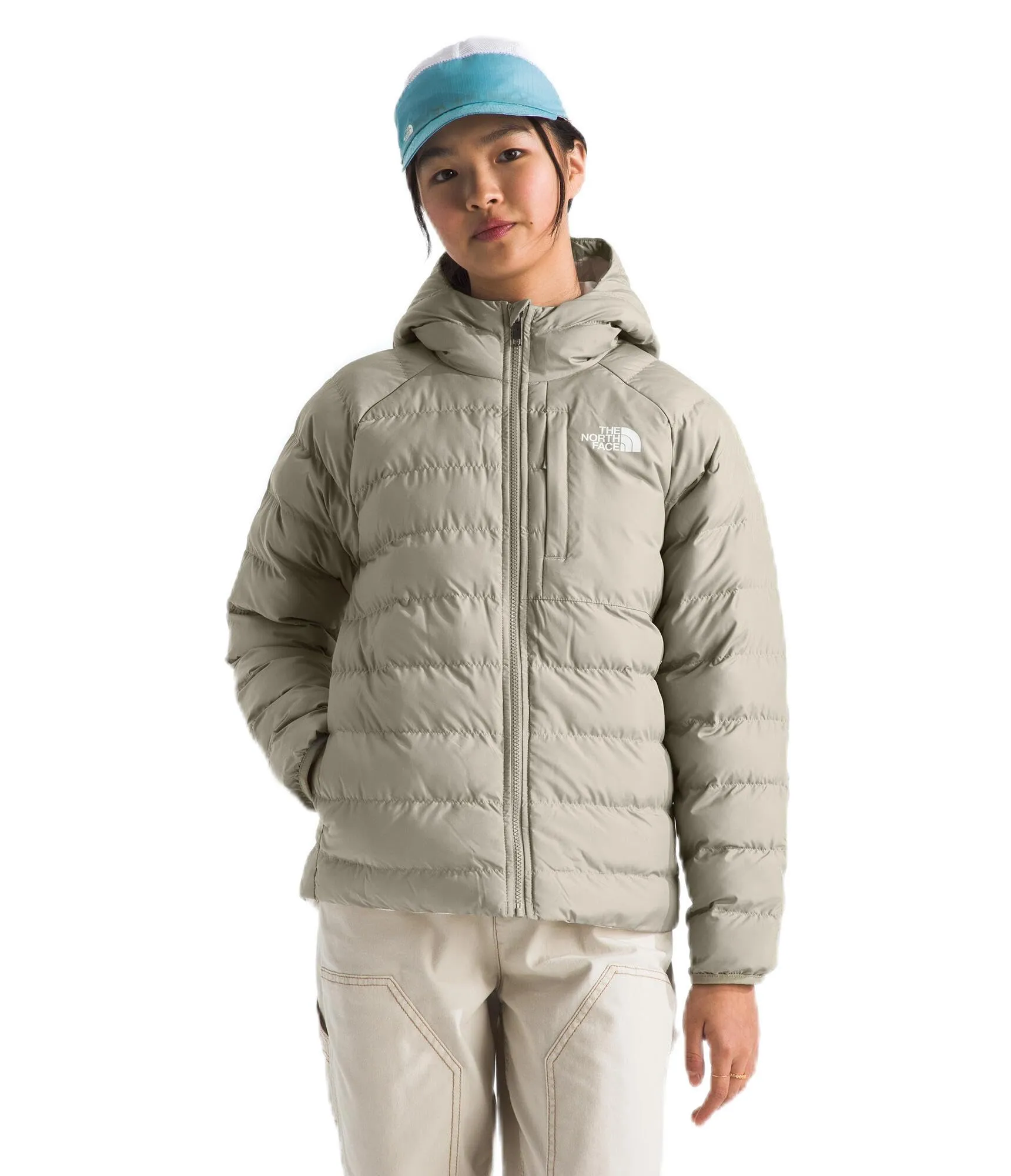 The North Face Perrito Giacca reversibile con cappuccio da ragazza, Grigio argilla, S - immagine 1