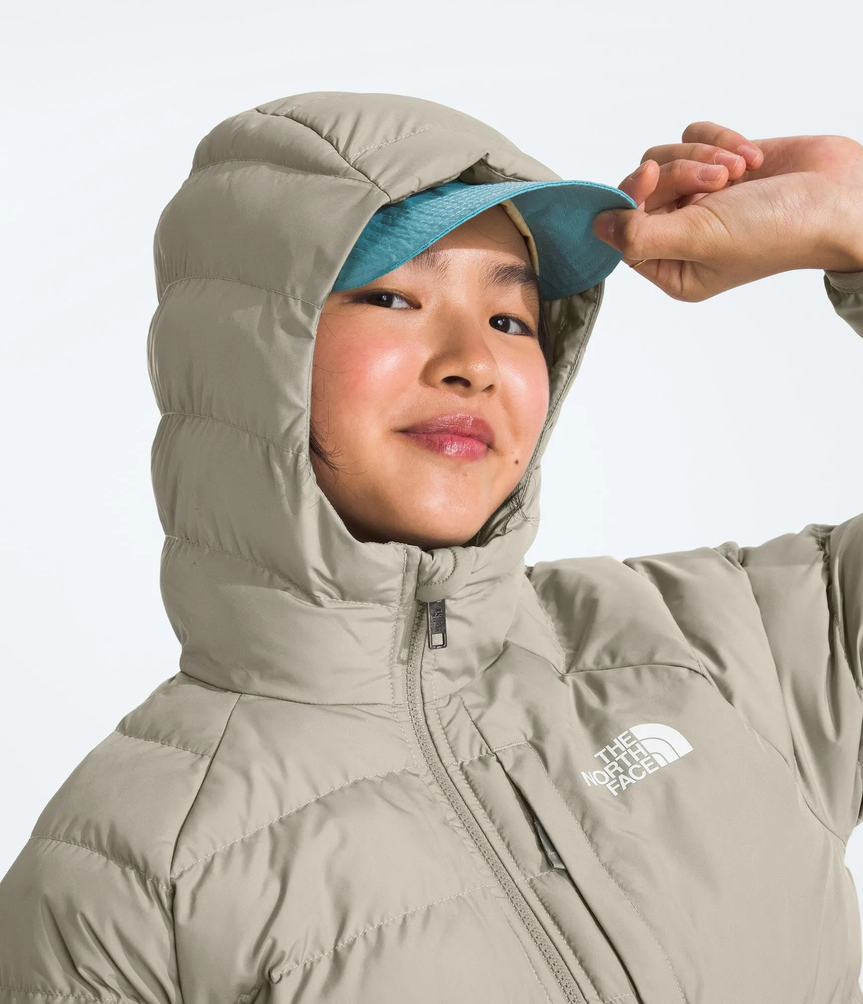 The North Face Perrito Giacca reversibile con cappuccio da ragazza, Grigio argilla, S - immagine 5