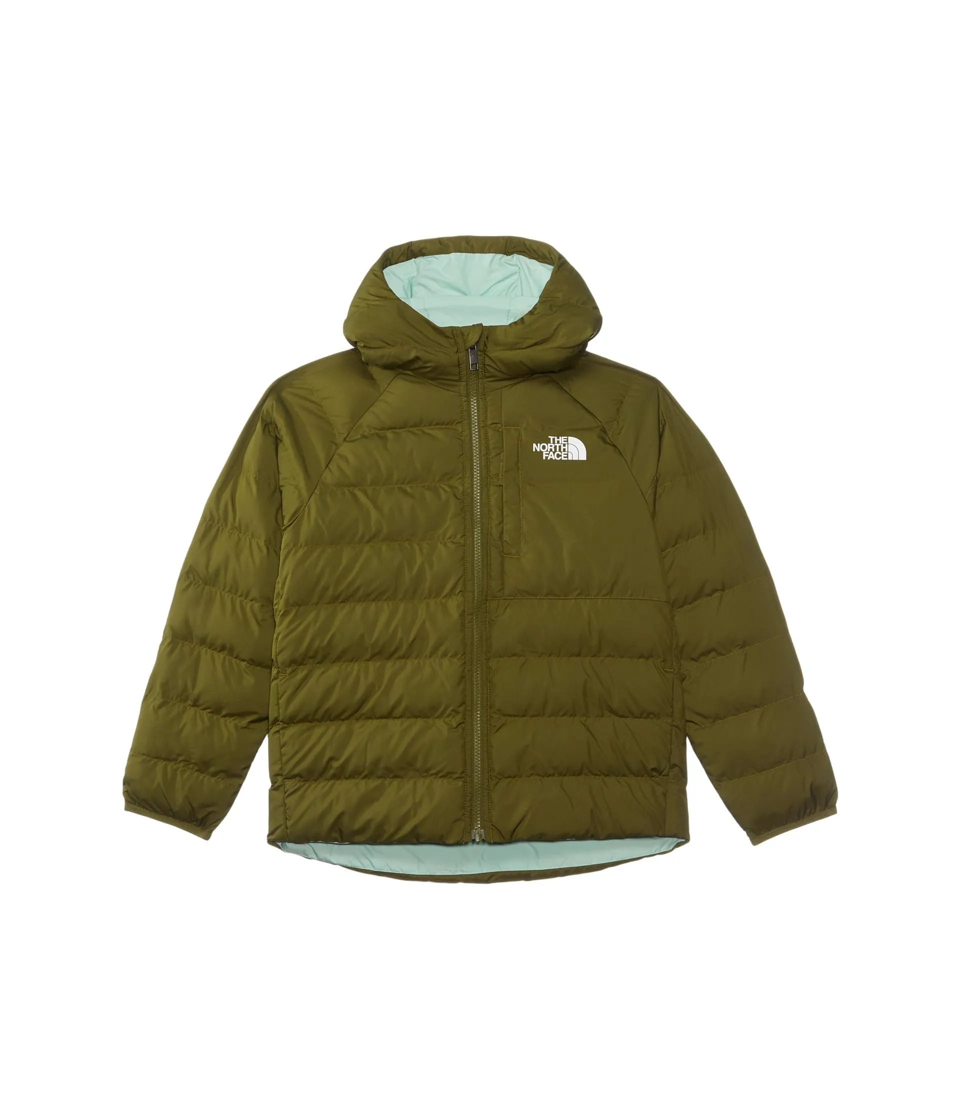 The North Face Reversible Perrito Hooded Jacket for Girls, Forest Olive, 128 - immagine 1