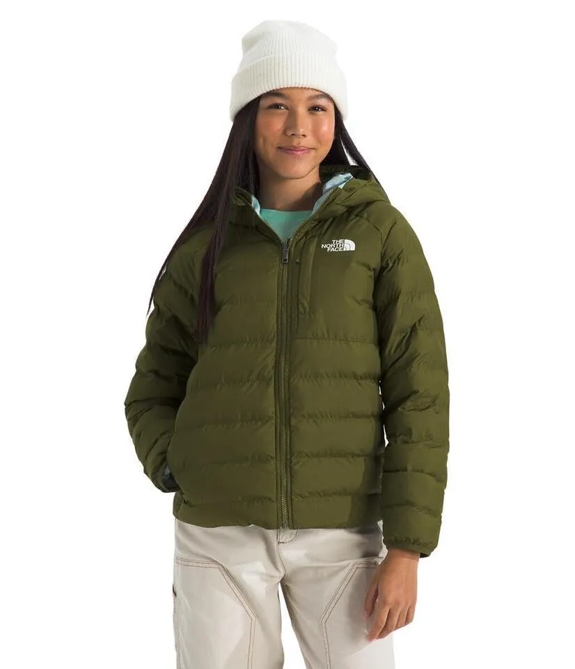The North Face Reversible Perrito Hooded Jacket for Girls, Forest Olive, 128 - immagine 3