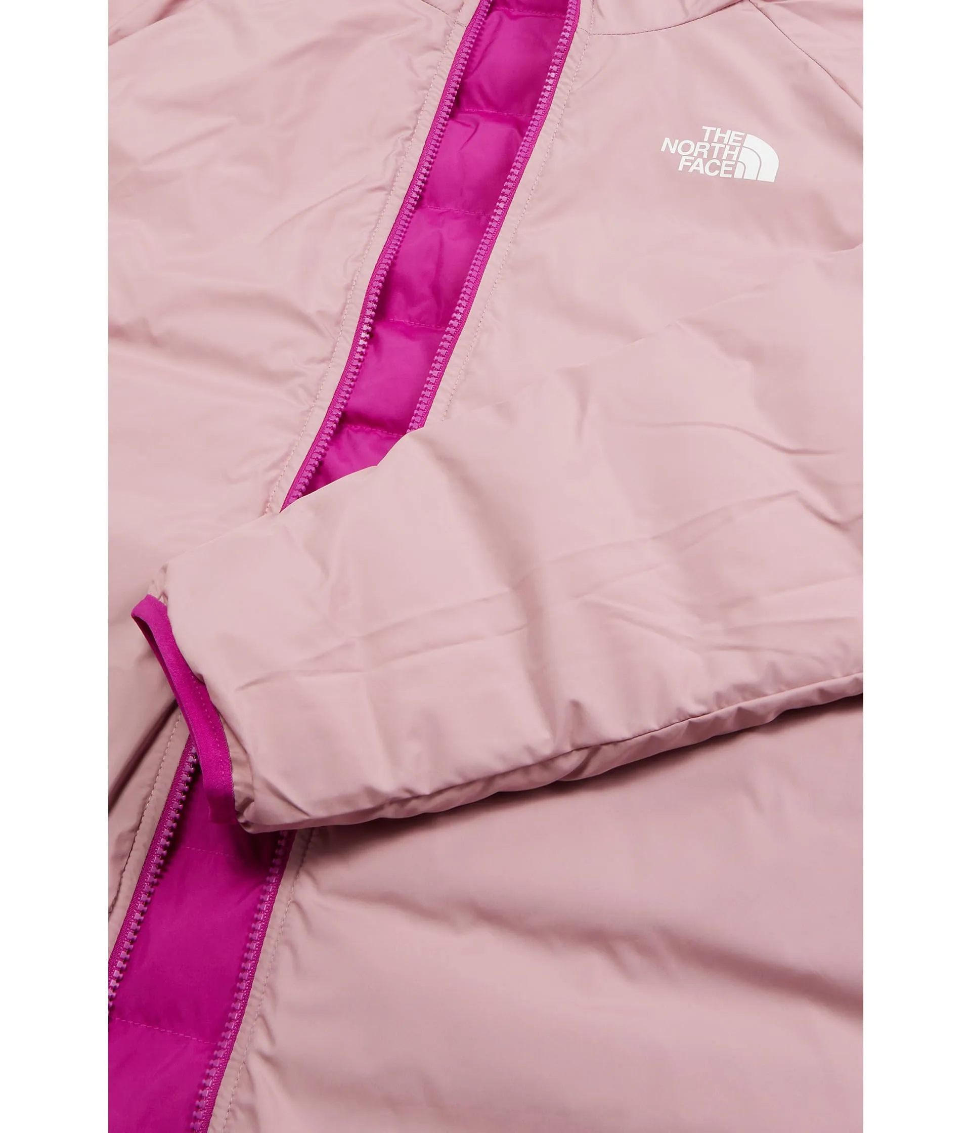 The North Face Reversible Perrito Hooded Jacket for Girls, Deep Mulberry, 128 - immagine 2