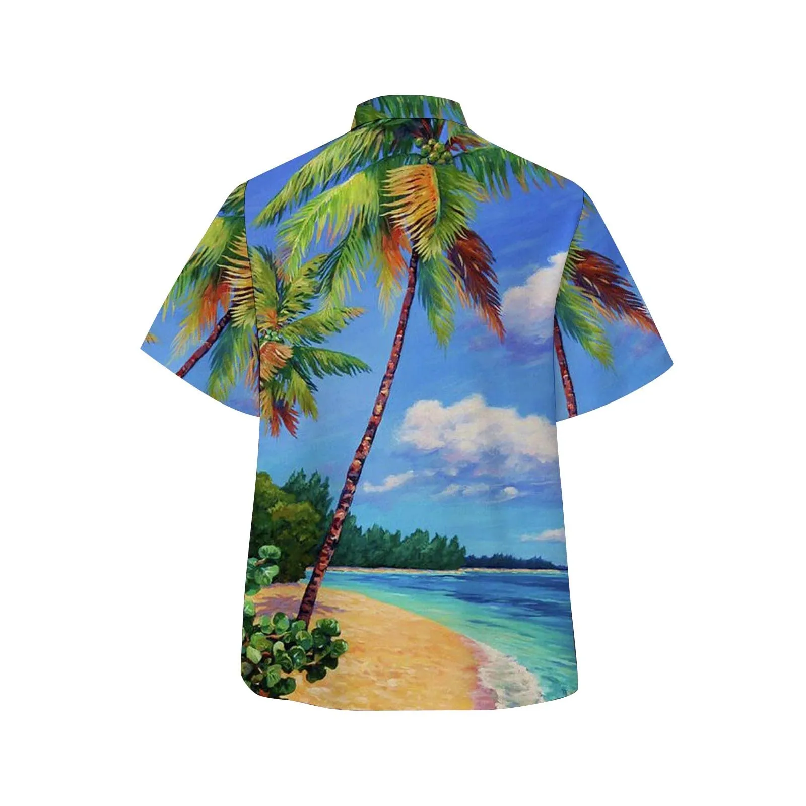Generisch Camicia da uomo a maniche corte con stampa digitale 3D, Blu, XXL - immagine 2