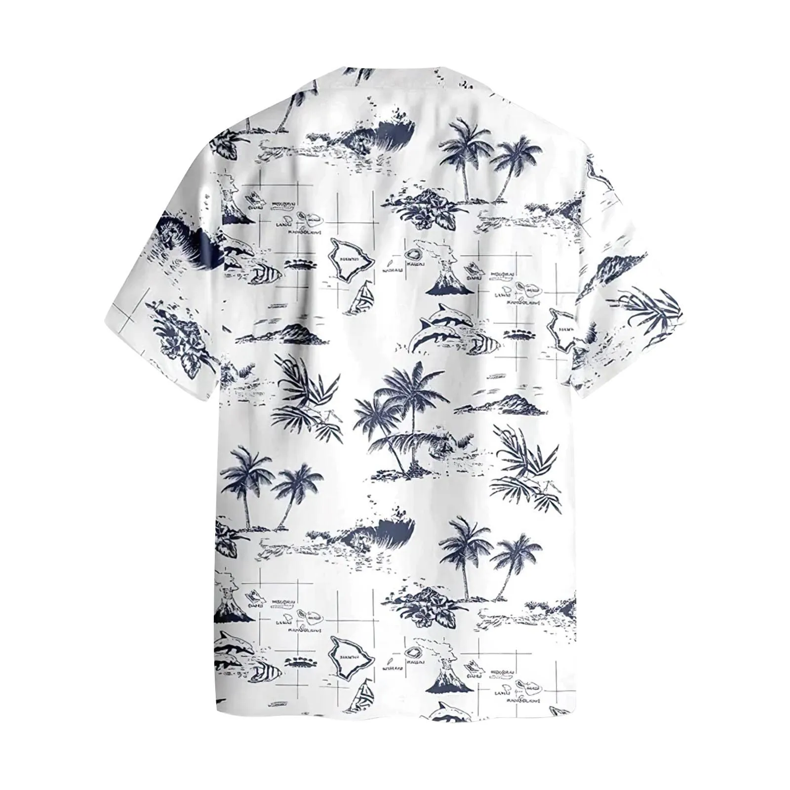 Generisch Camicia da Uomo a Maniche Corte con Stampa Digitale 3D, Oversize, Bianco, XXL - immagine 2