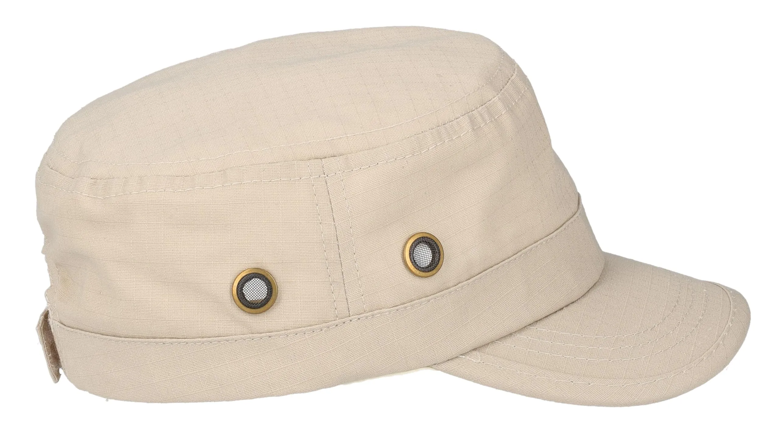 Riki Browns Cappello Militare in Cotone Ripstop, Visiera Regolabile, Beige, Taglia Unica - immagine 2