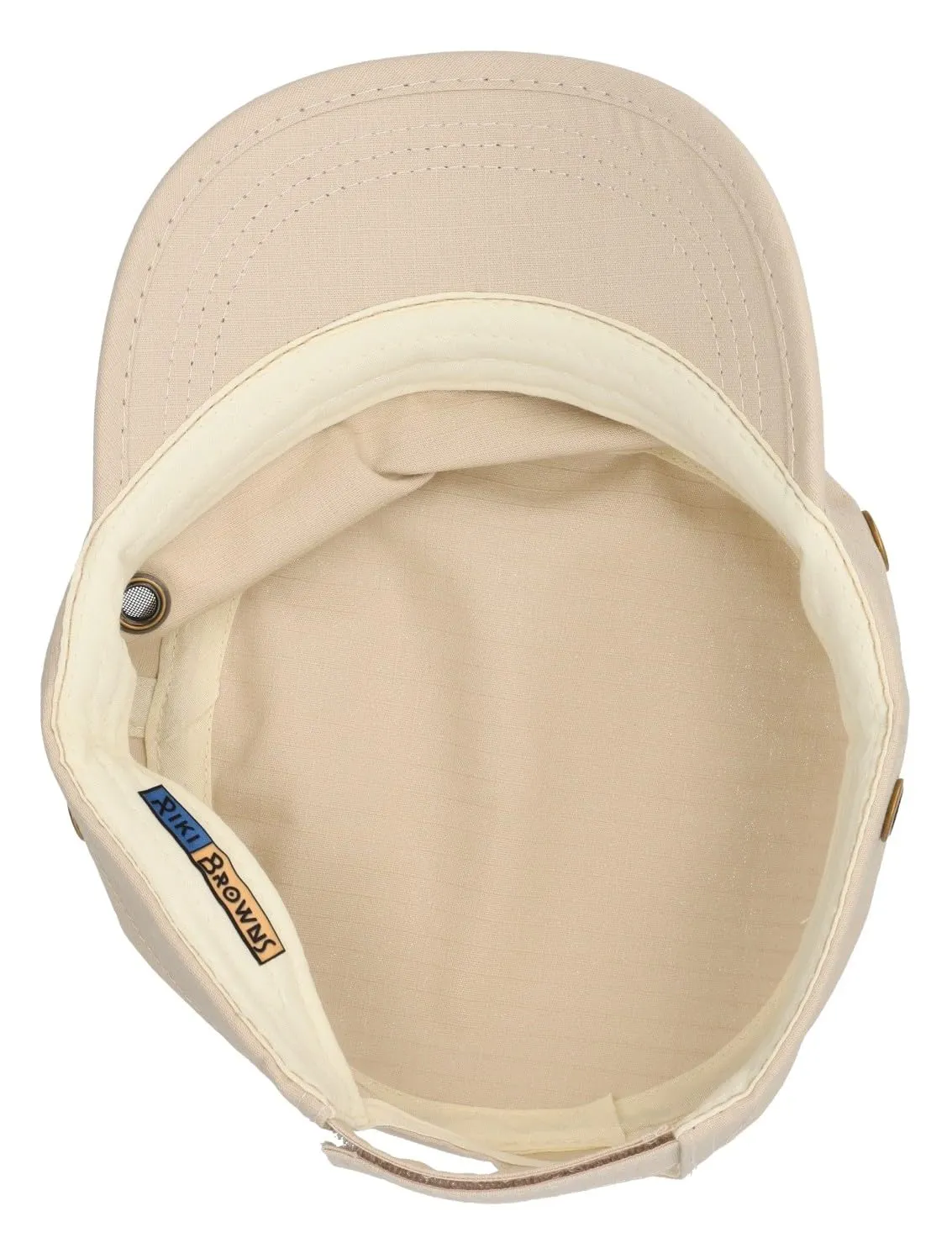 Riki Browns Cappello Militare in Cotone Ripstop, Visiera Regolabile, Beige, Taglia Unica - immagine 5