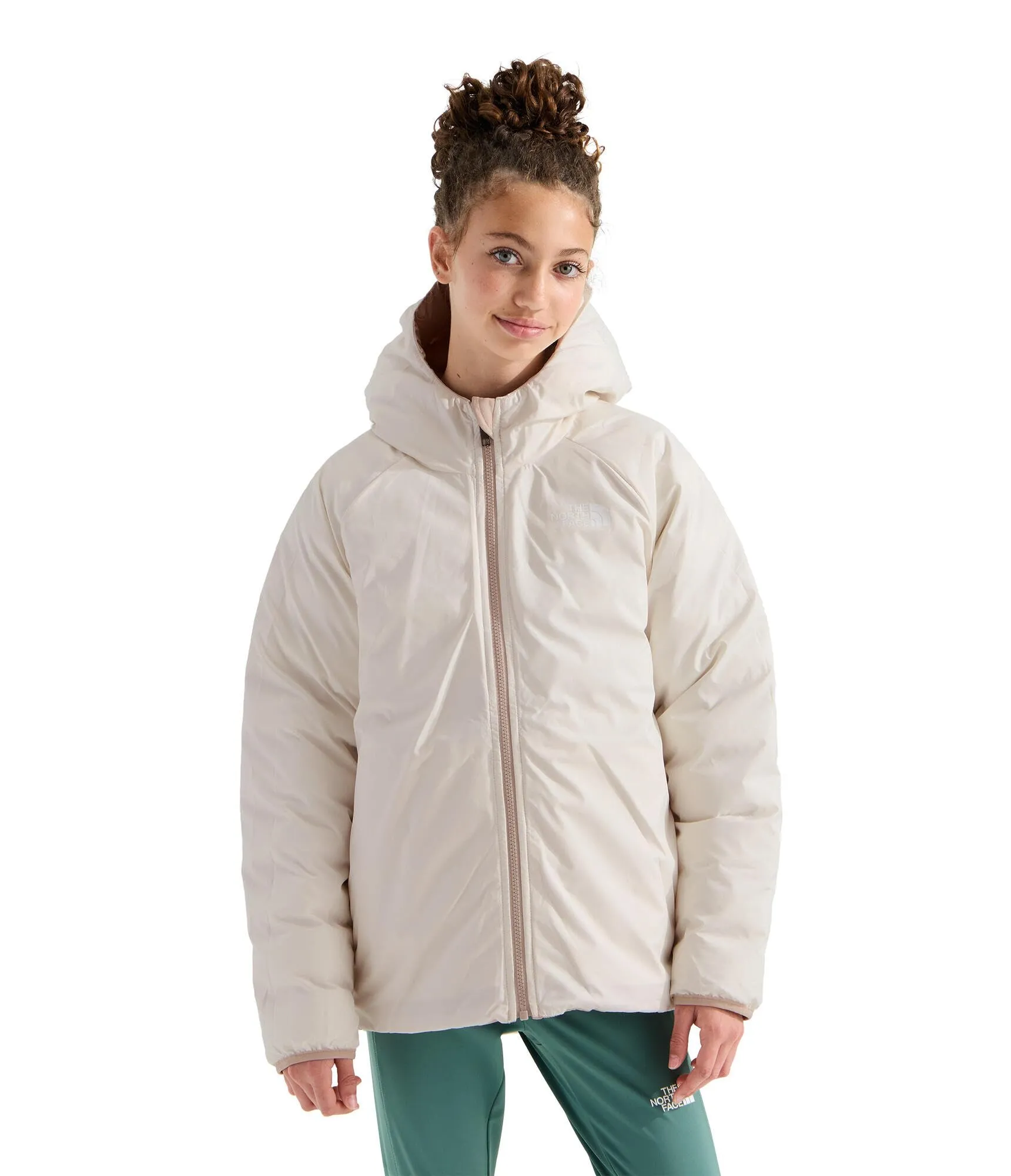 The North Face Reversible Perrito Hooded Jacket for Girls, Timeless Taupe, 7-8 anni - immagine 5