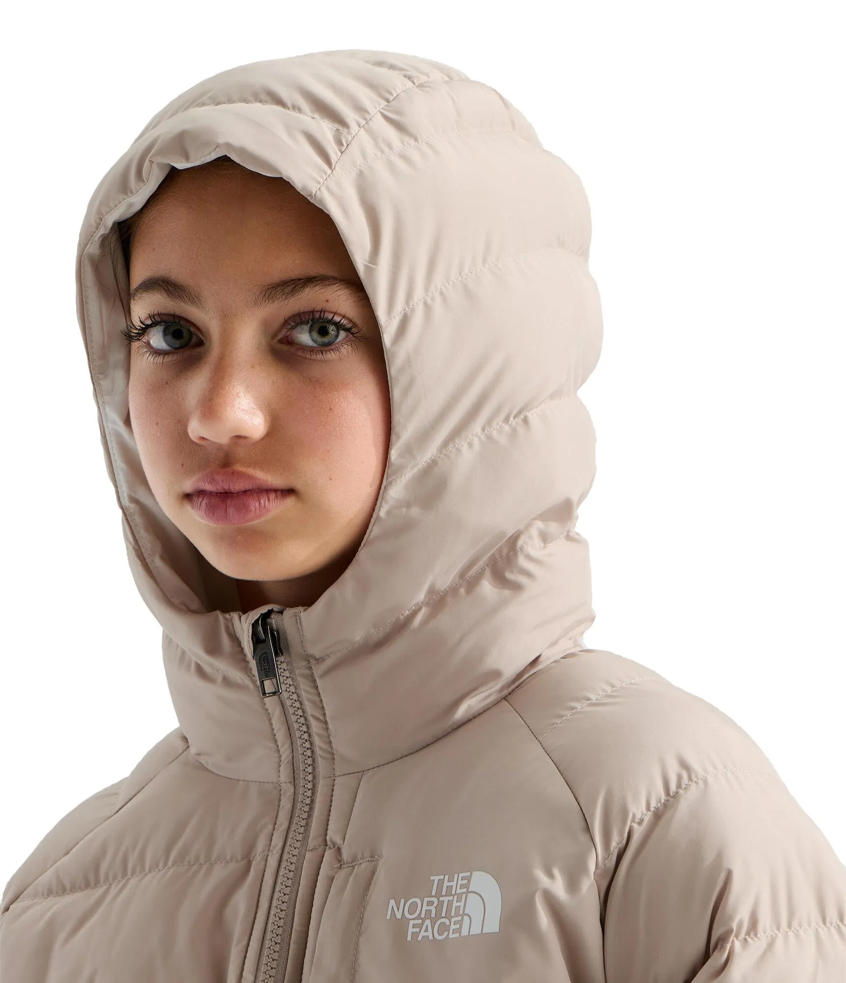 The North Face Reversible Perrito Hooded Jacket for Girls, Timeless Taupe, 7-8 anni - immagine 6