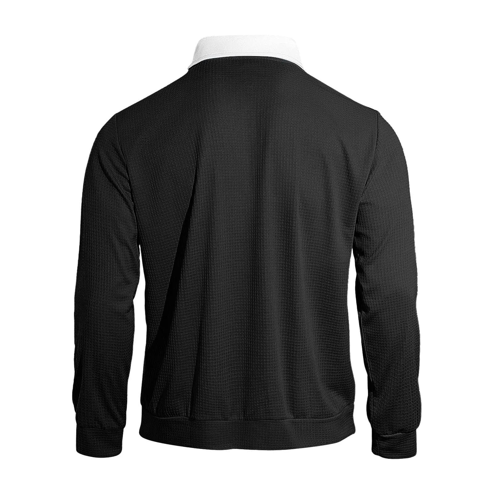 EODJXIO Maglia Uomo con Cerniera e Colletto Manica Lunga in Lino - immagine 4