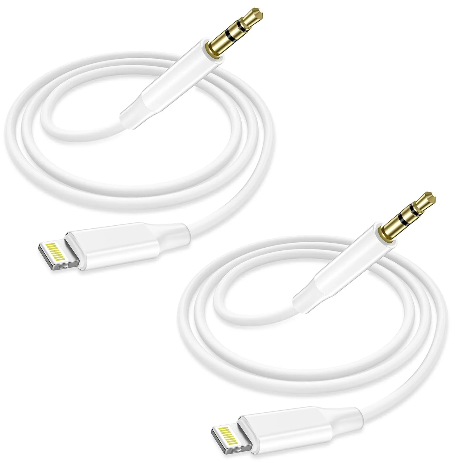 Bamkey Cavo Aux Lightning a Jack 3,5mm per iPhone 14/13/12/11/8/7/6, 1,2m, Set da 2 - immagine 1